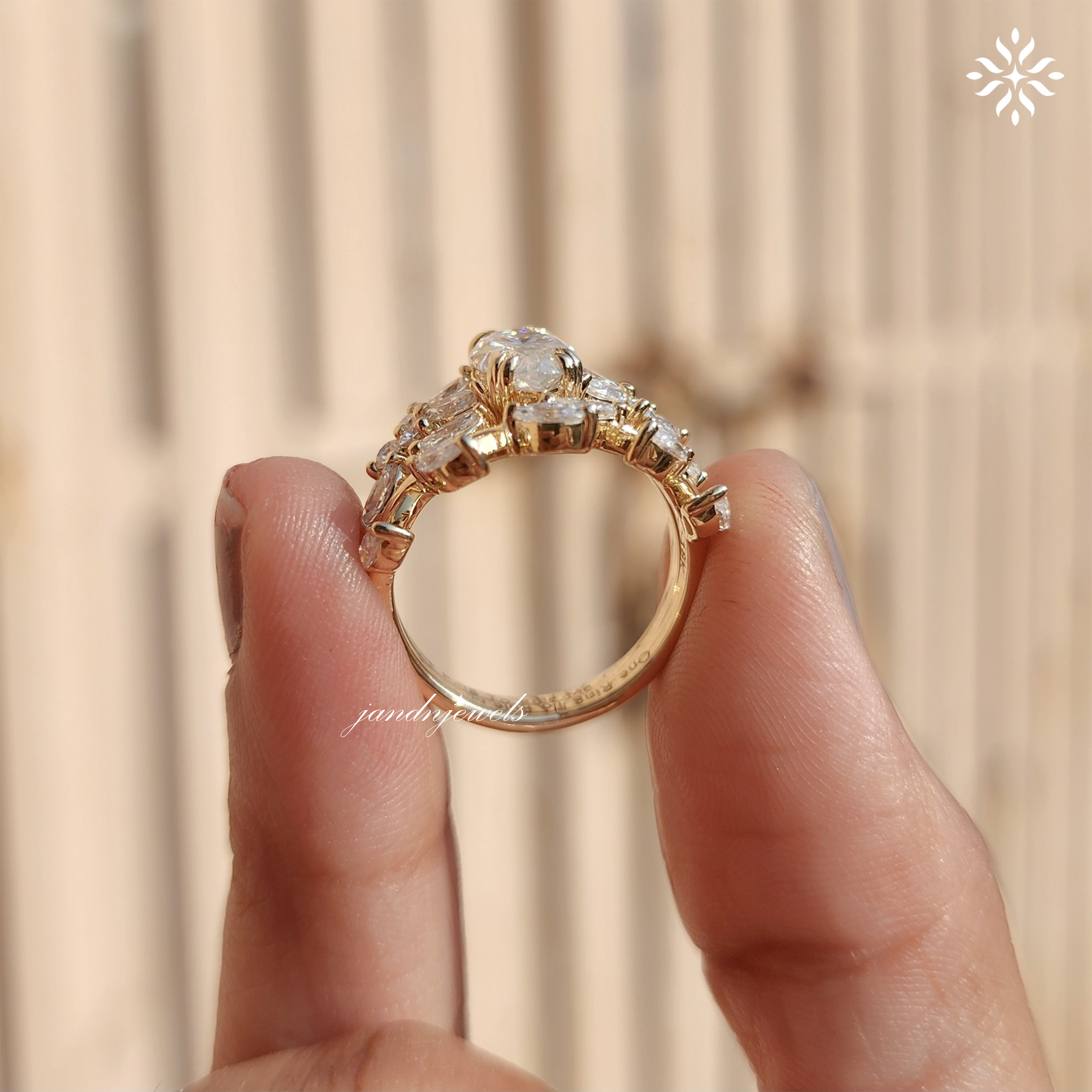 Marquise Wedding Set Diamond Bridal Set Ring for Her Marquise Engagement Ring Chevron Ring Set IGI Certified Best Matching Marquise Ring Set