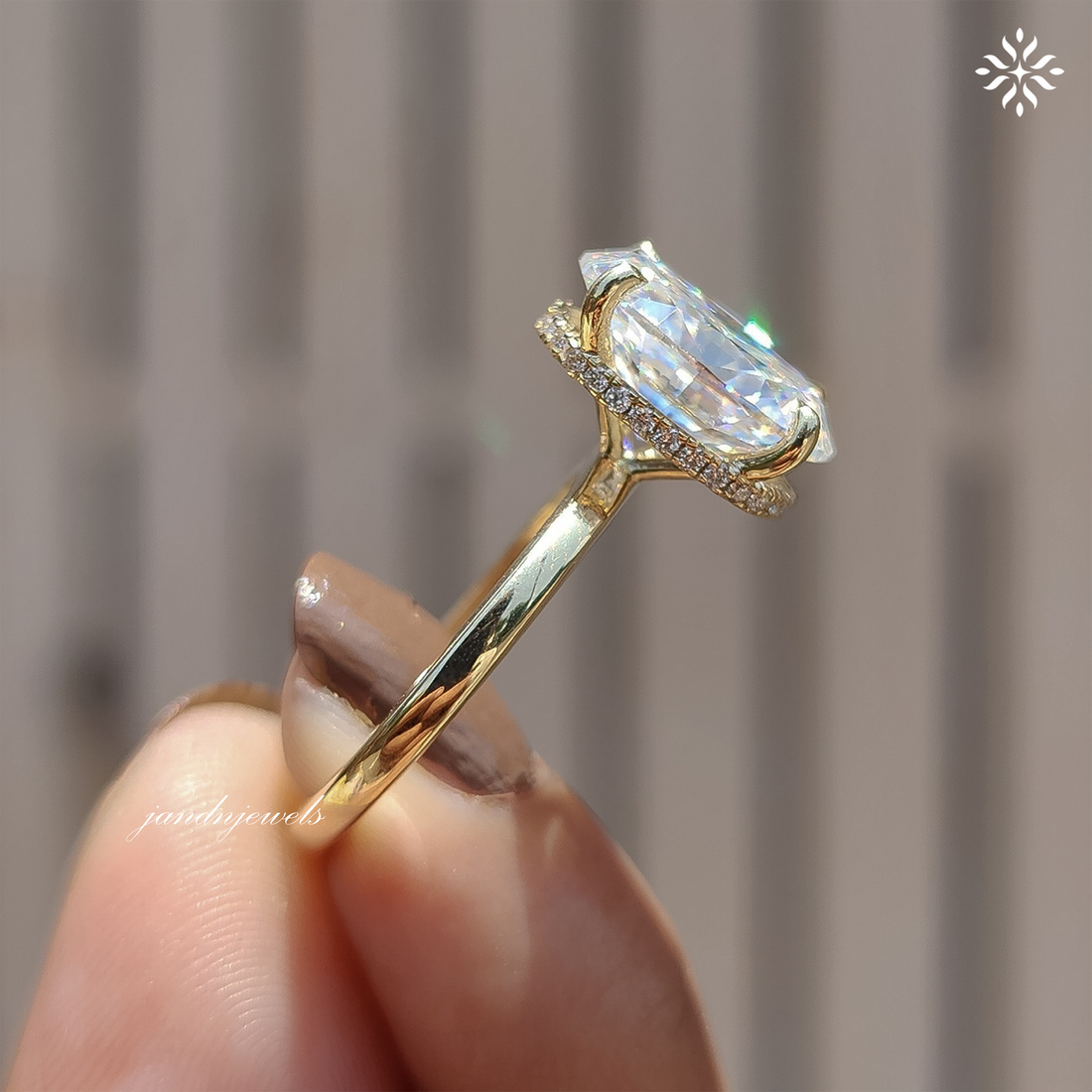 3CT Oval Cut Moissanite Engagement Ring Hidden Halo Diamond Ring 14K Solid Gold Ring Solitaire Ring