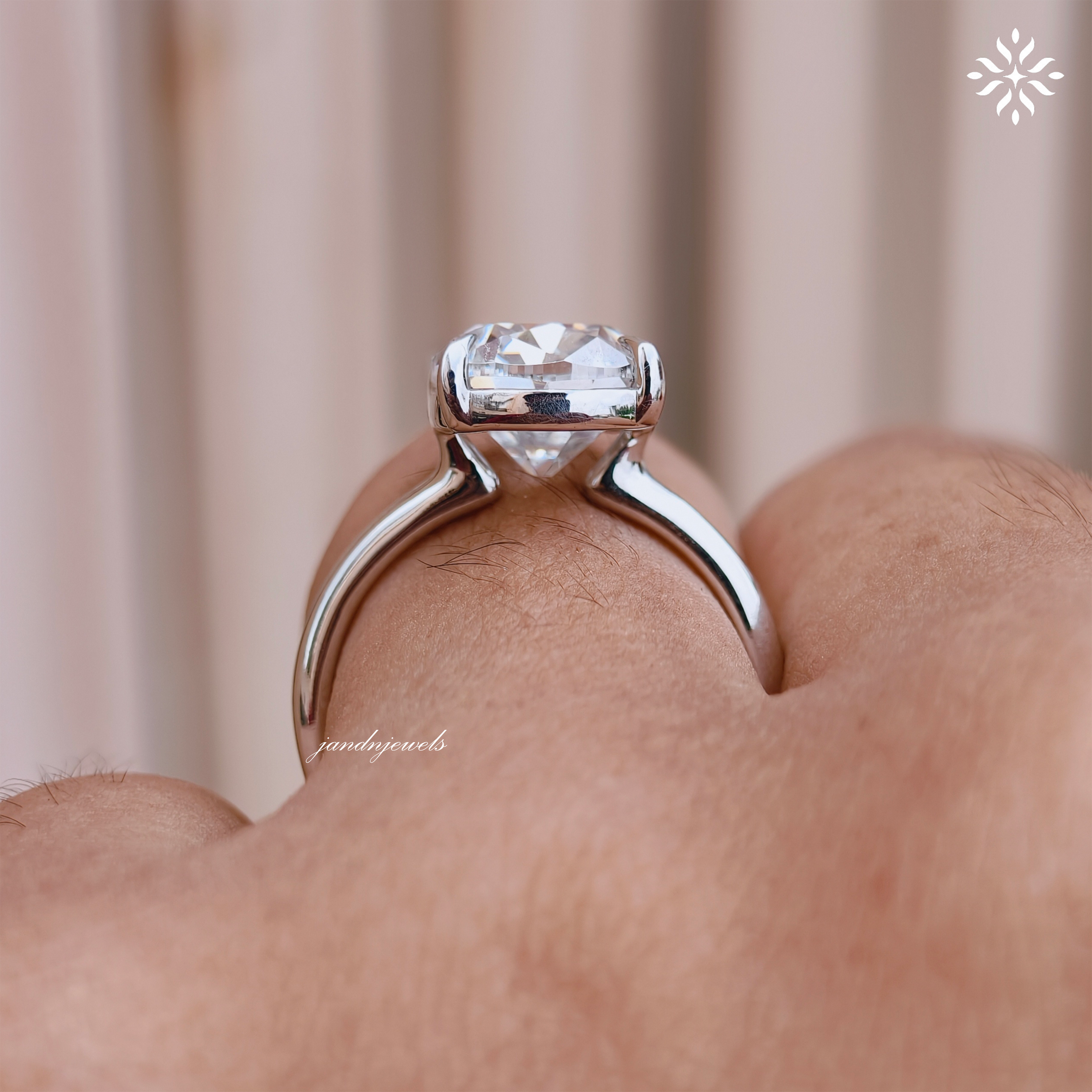 5CT Old Mine Cushion Moissanite Diamond Engagement Ring Solitaire Ring