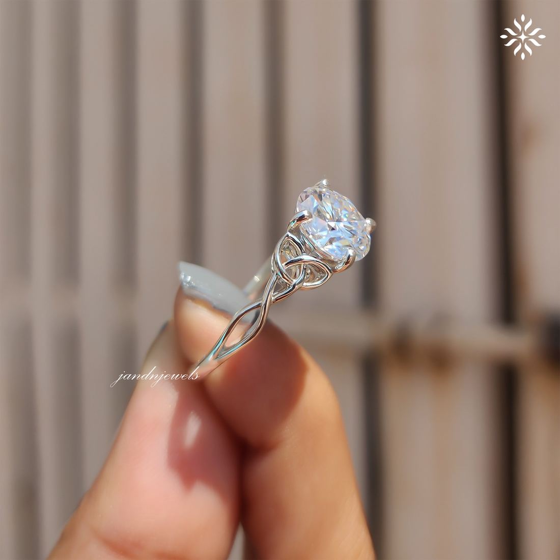 Round Cut Moissanite Engagement Ring Floral Wedding Ring 14K Solid Gold Ring Everbee logo Analyze listing