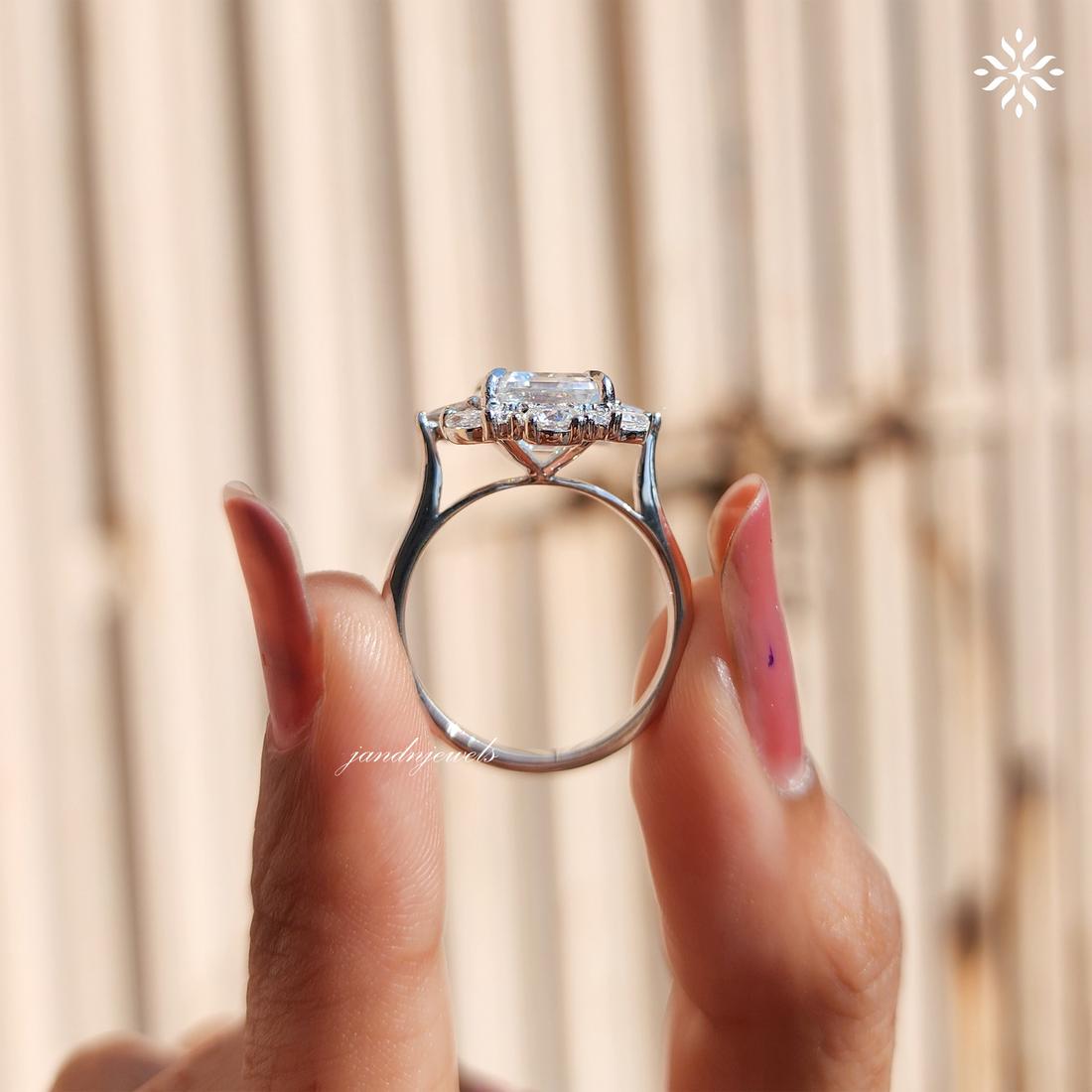 3.00 CT Emerald Cut Moissanite Engagement Ring, Emerald Cut Ring, Moissanite Engagement Ring, Hidden Halo Ring