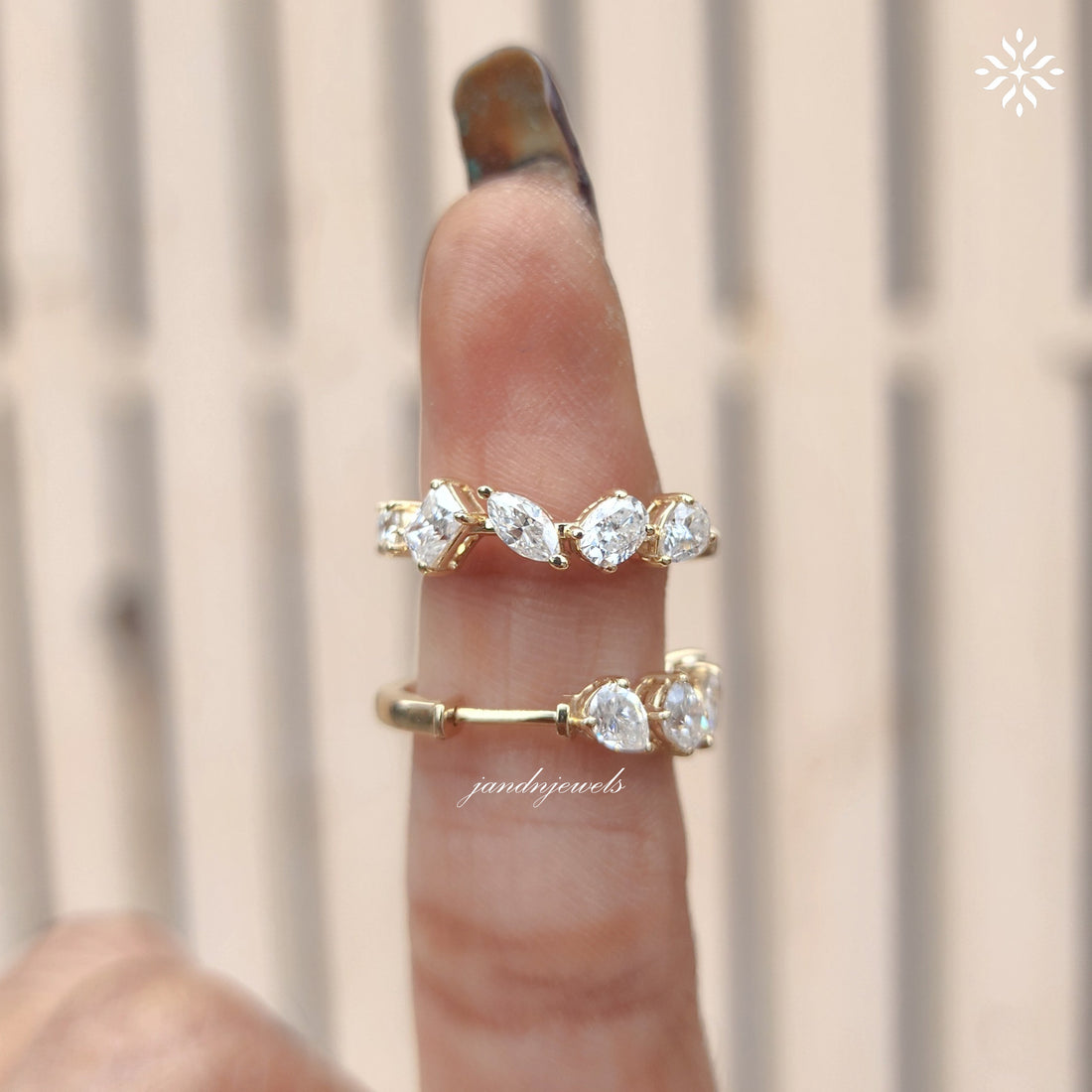 Mixed Shape Moissanite Diamond Hoop Earrings 14K Gold Marquise Oval Princess Cut Wedding Earrings