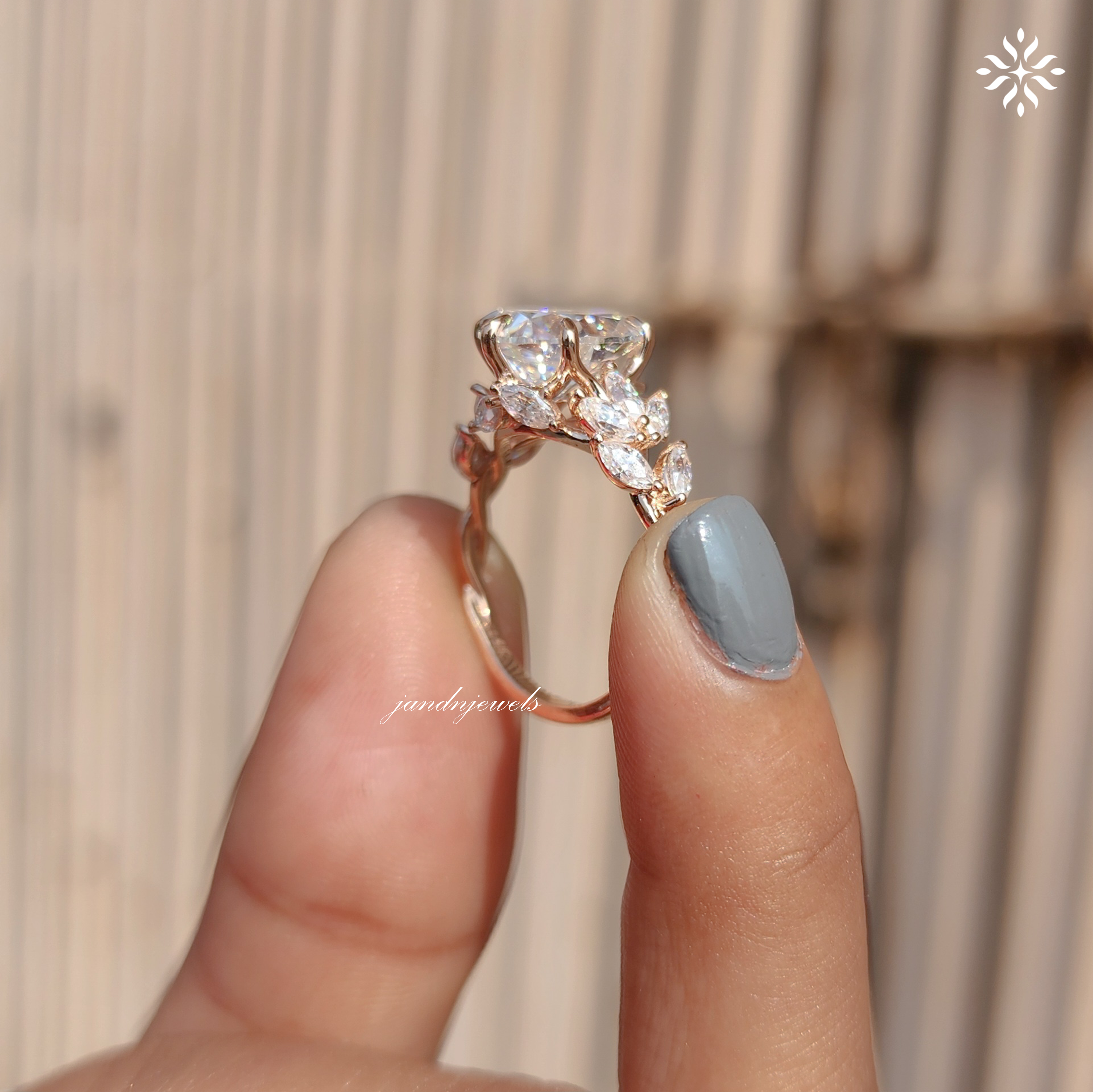 Floral Pear Cut Moissanite Engagement Ring Art Deco14K Gold Moissanite Diamond Wedding Ring Nature Inspire Ring Promise Ring For Women