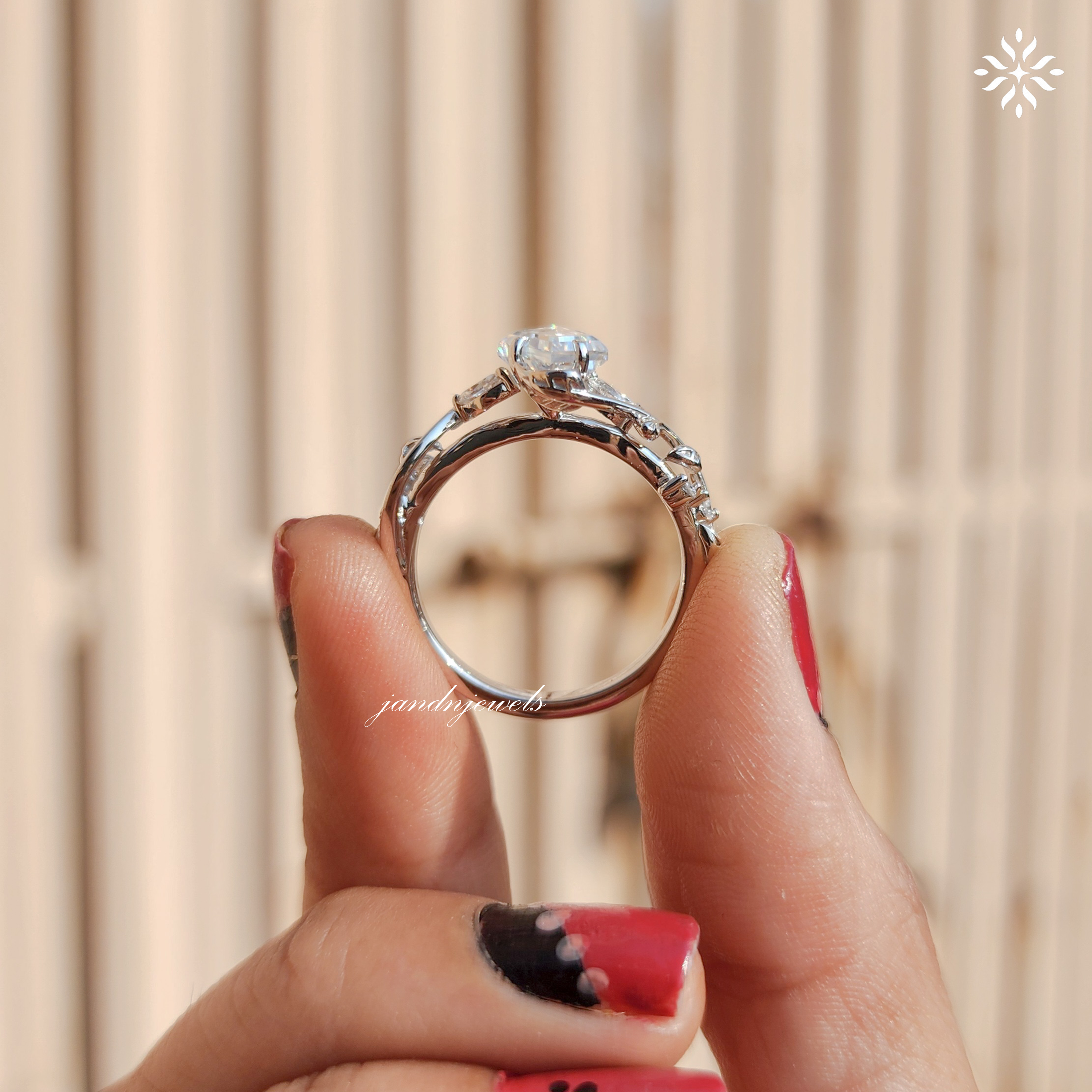 2CT Kite Cut Moissanite Engagement Ring 14K Gold Nature Inspired Ring Leaf Design Ring Solitaire Ring Art Deco Wedding Ring for Her