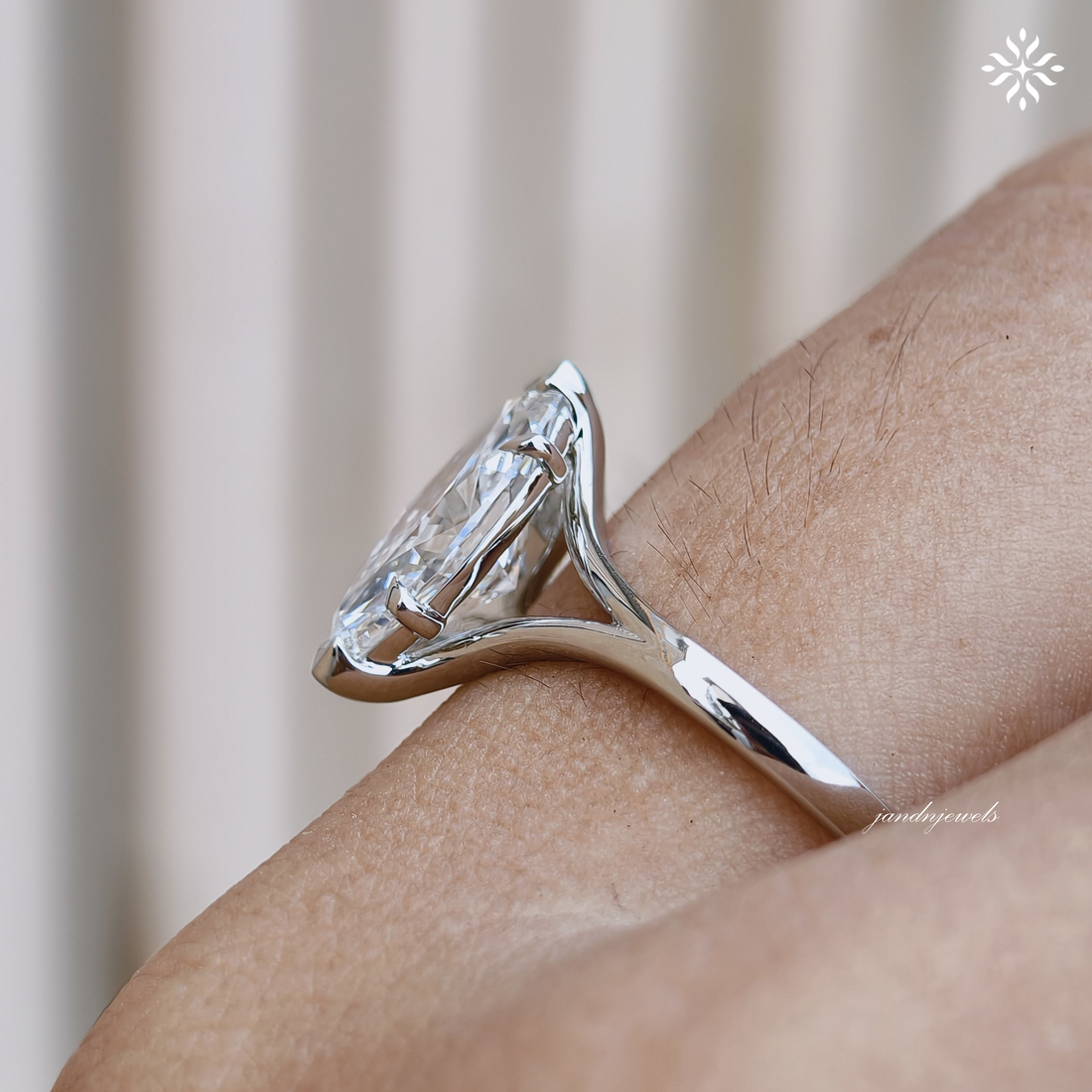 2CT Marquise Cut Lab Grown Diamond Engagement Ring Split Shank 950 Platinum Ring
