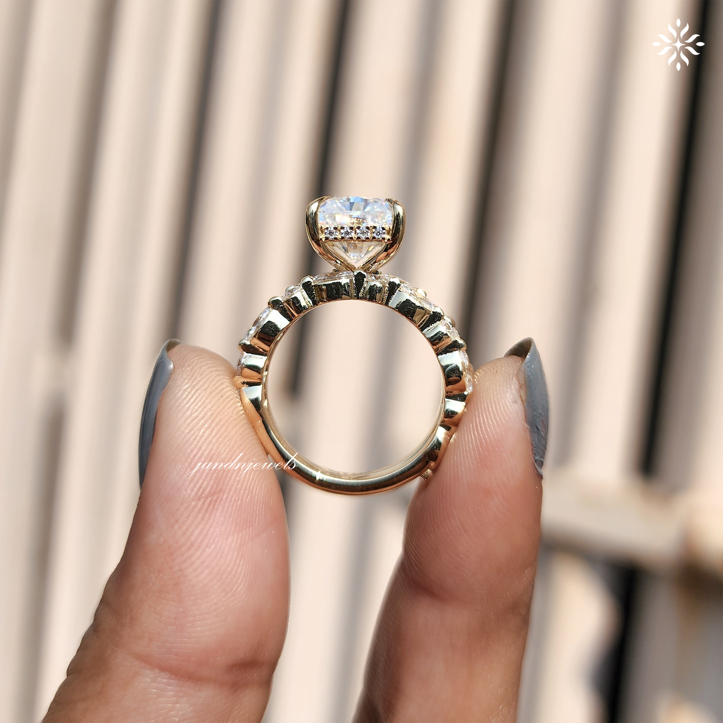 4CT Elongated Radiant Cut Moissanite Diamond Engagement Ring 14K Gold Ring Bridal Set Unique Marquise Diamond Ring Wedding Ring Set