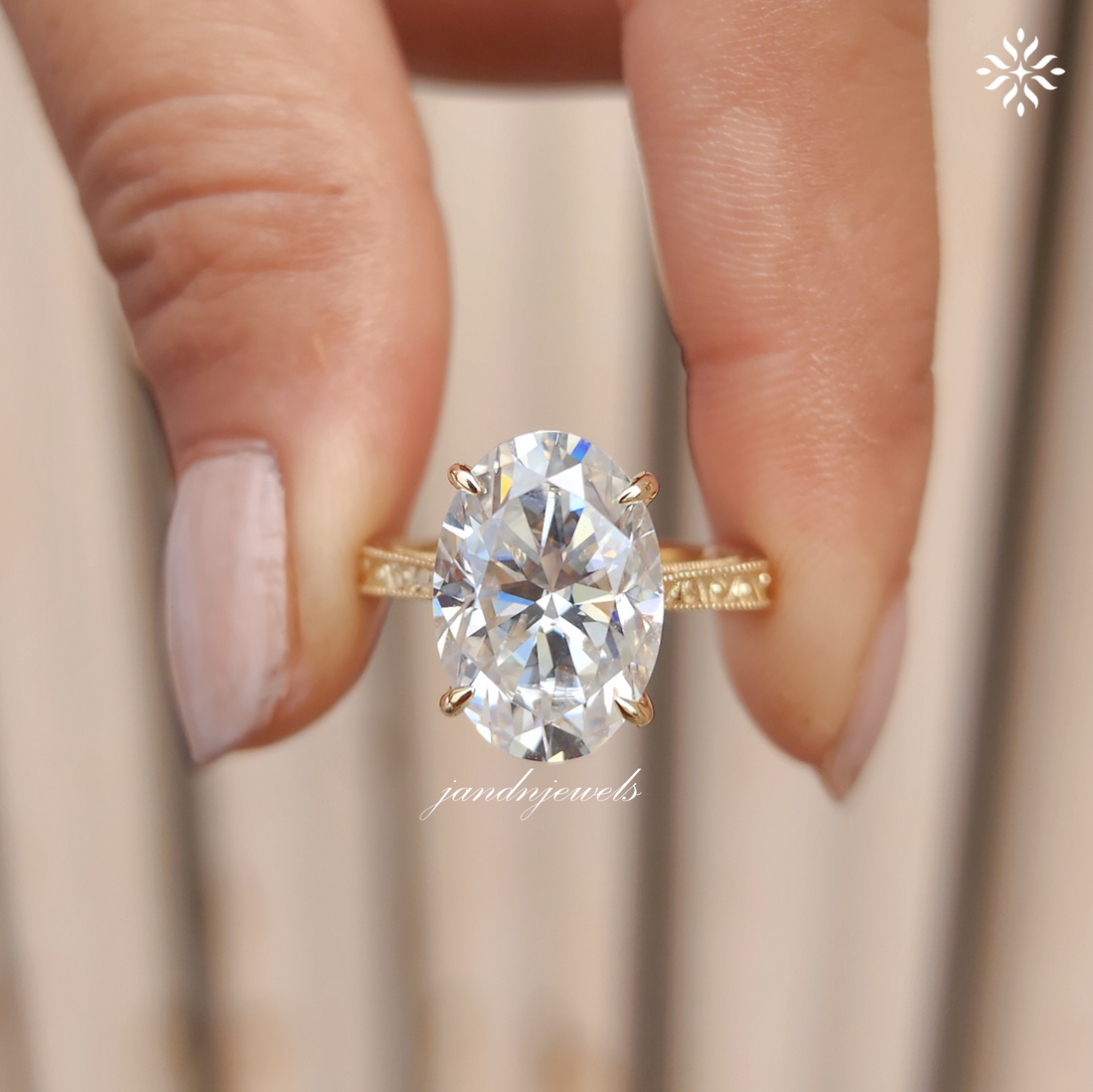 Art Deco Engraved Oval Moissanite Engagement Ring 14K Gold Ring Hidden Halo Oval Solitaire Ring Unique Wedding Ring Promise Anniversary Ring