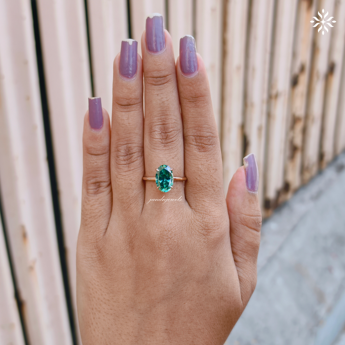 3CT Green Oval Shaped Moissanite Engagement Ring Solitaire Diamond Ring 14K Solid Rose Gold Ring Hidden Halo Promise Ring for Her