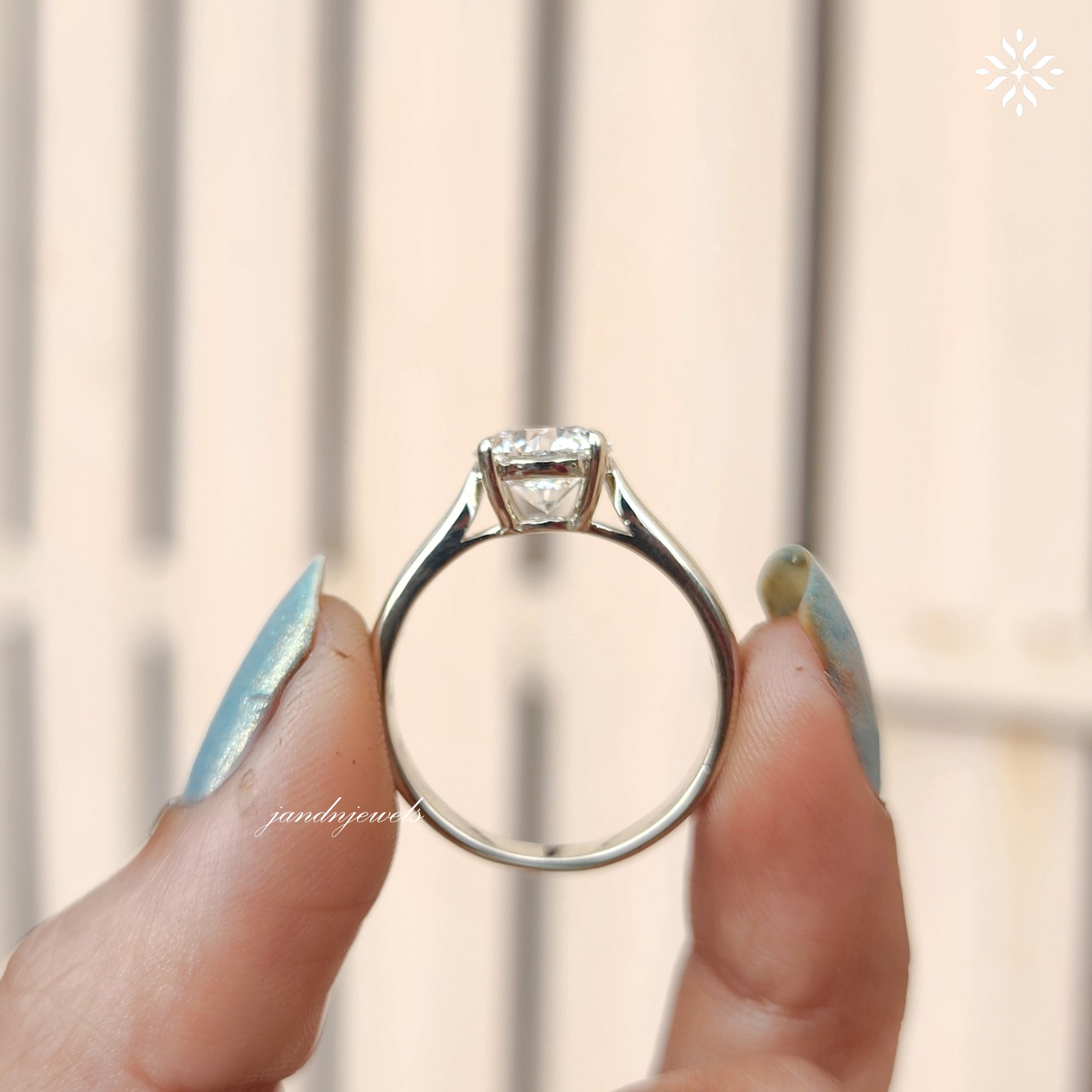 2CT E Color VVS1 Brilliant Round Cut Lab Grown Diamond Ring Solitaire Engagement Ring