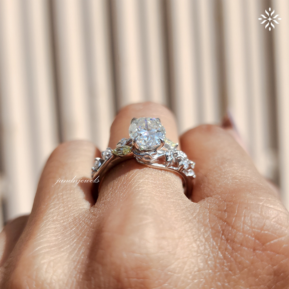 3 CT Floral Oval Cut Moissanite Engagement Ring Vintage Solid Gold Moissanite Solitaire Wedding Ring Nature Inspire Ring Gift For Girlfriend