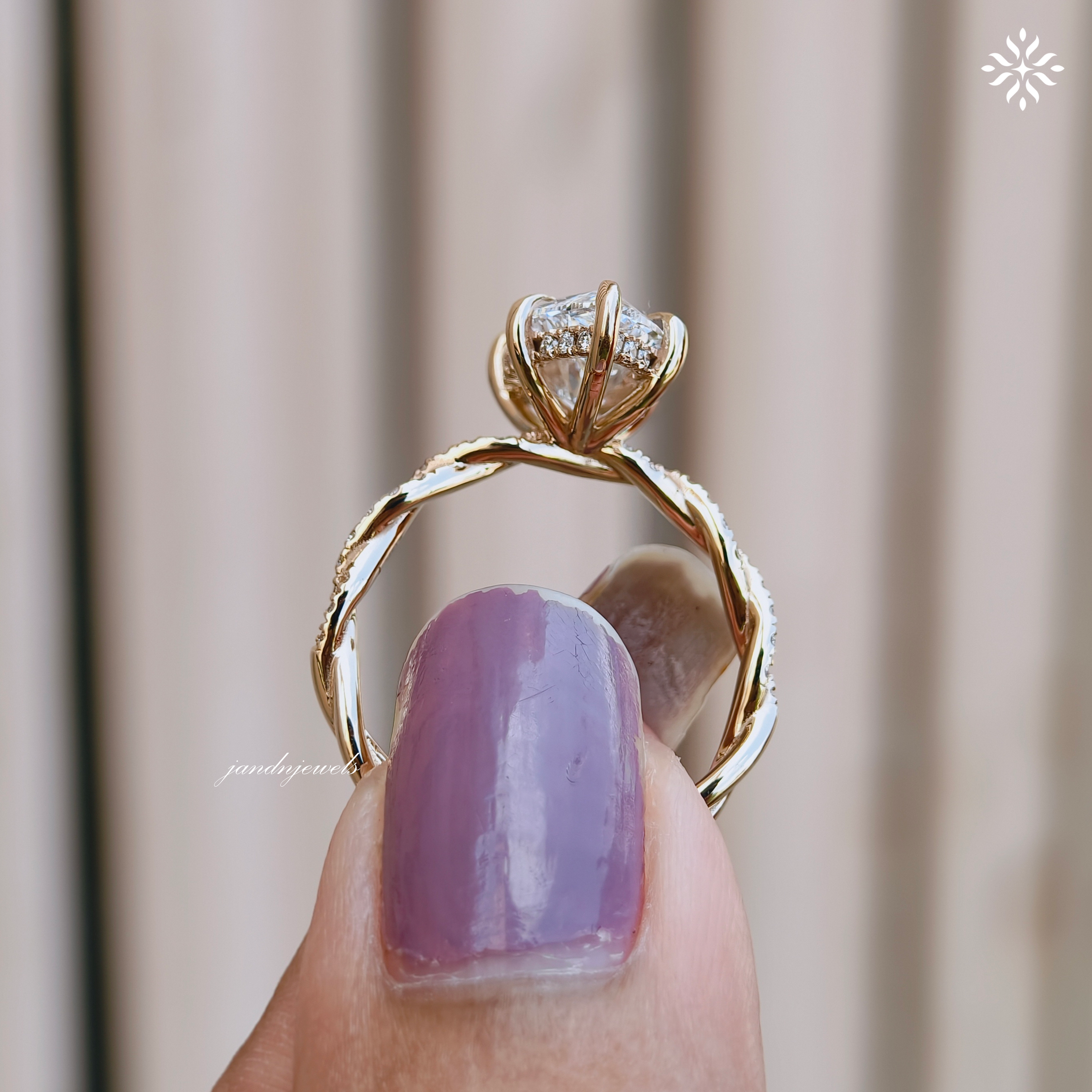 3CT Marquise Cut Lab Grown Diamond Engagement Ring Hidden Halo Twisted Band Ring 14K Solid Gold Unique Wedding Ring for Her
