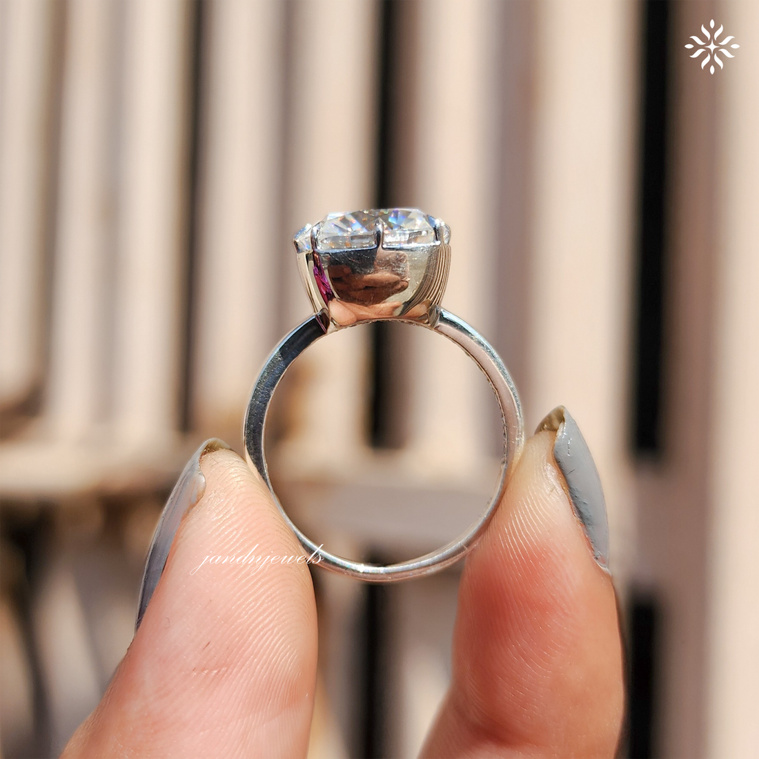 Cushion Cut Moissanite Diamond Ring Hidden Halo Engagement Ring 14K White Gold Solitaire Ring Minimalist Bridal Jewelry Gift for Her