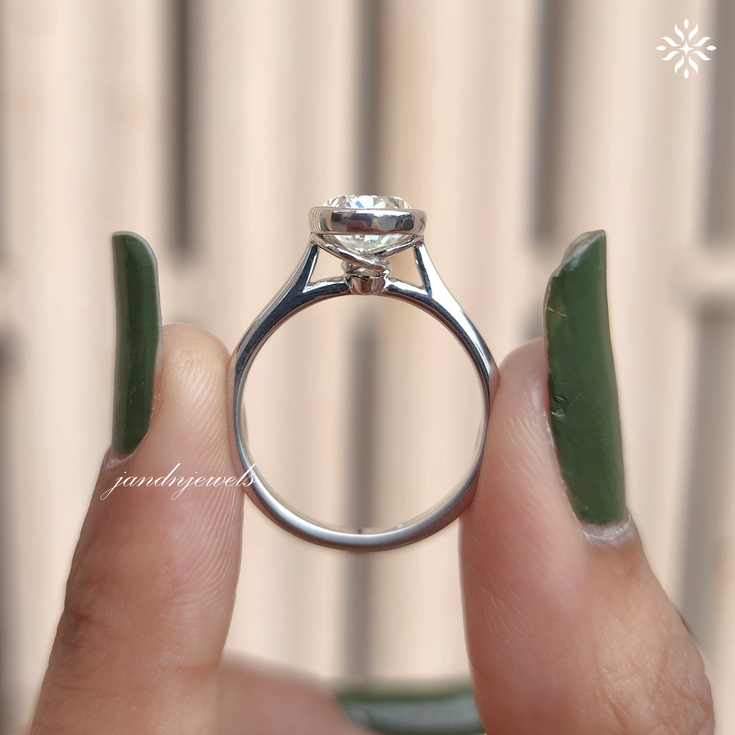 3CT Oval Cut Moissanite Wedding Ring 14k Solid White Gold Engagement Ring Bezel Set Moissanite Rings Gift's Rings For Her
