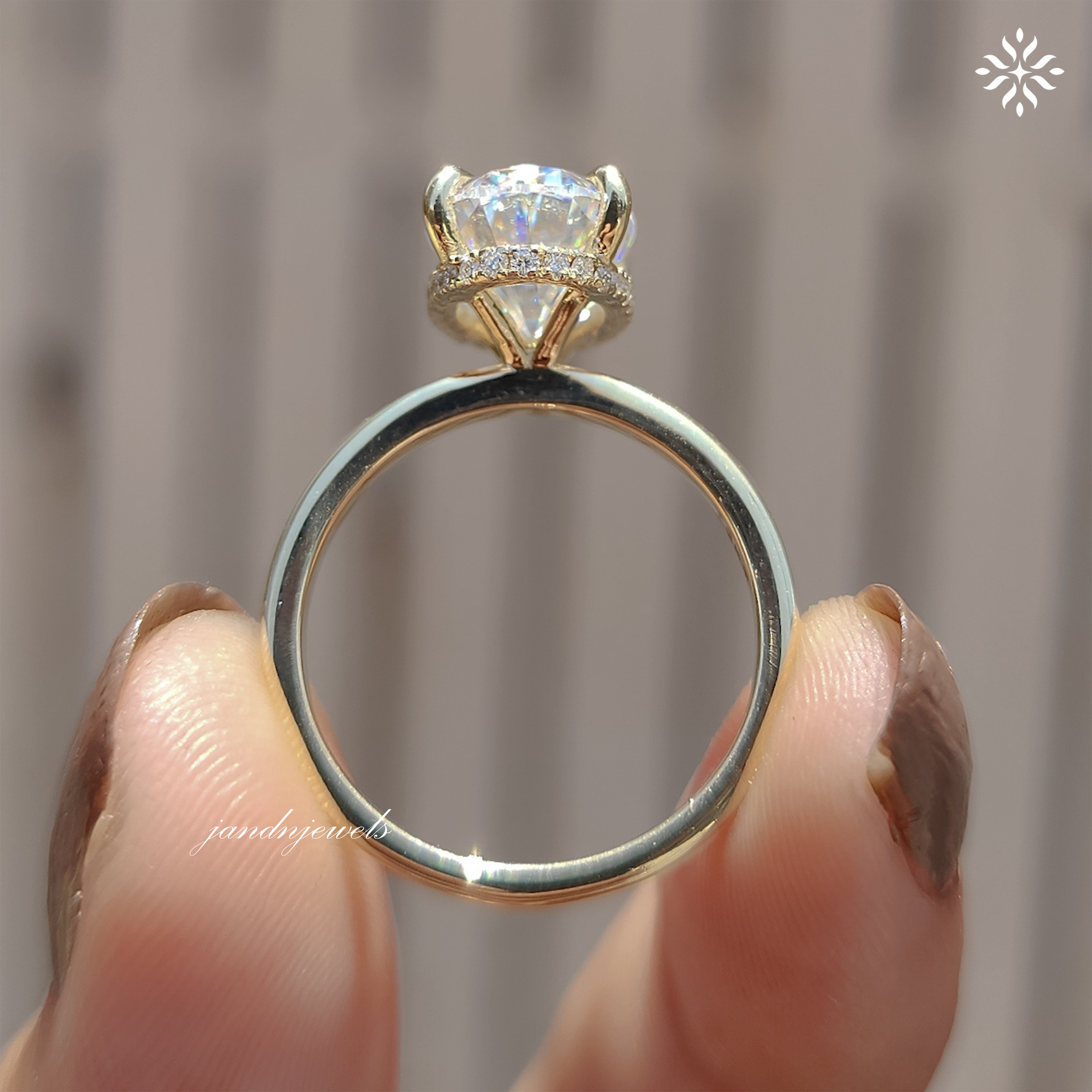 3CT Oval Cut Moissanite Engagement Ring Hidden Halo Diamond Ring 14K Solid Gold Ring Solitaire Ring