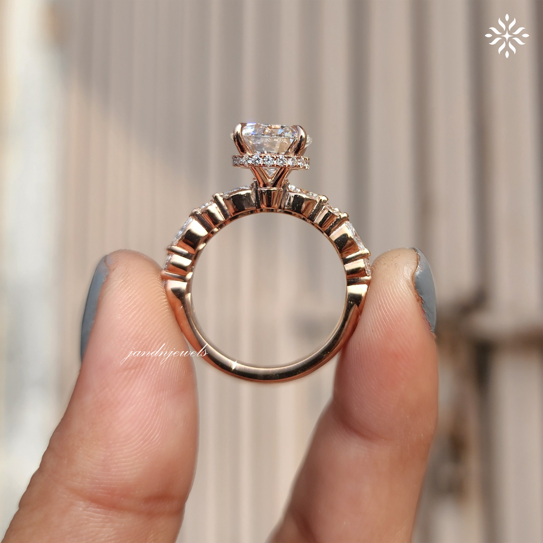 3CT Round Cut Lab Grown Diamond Engagement Ring Set 14K Gold Bridal Ring Set Unique Wedding Ring Set For Her Round Cut Diamond Ring Set