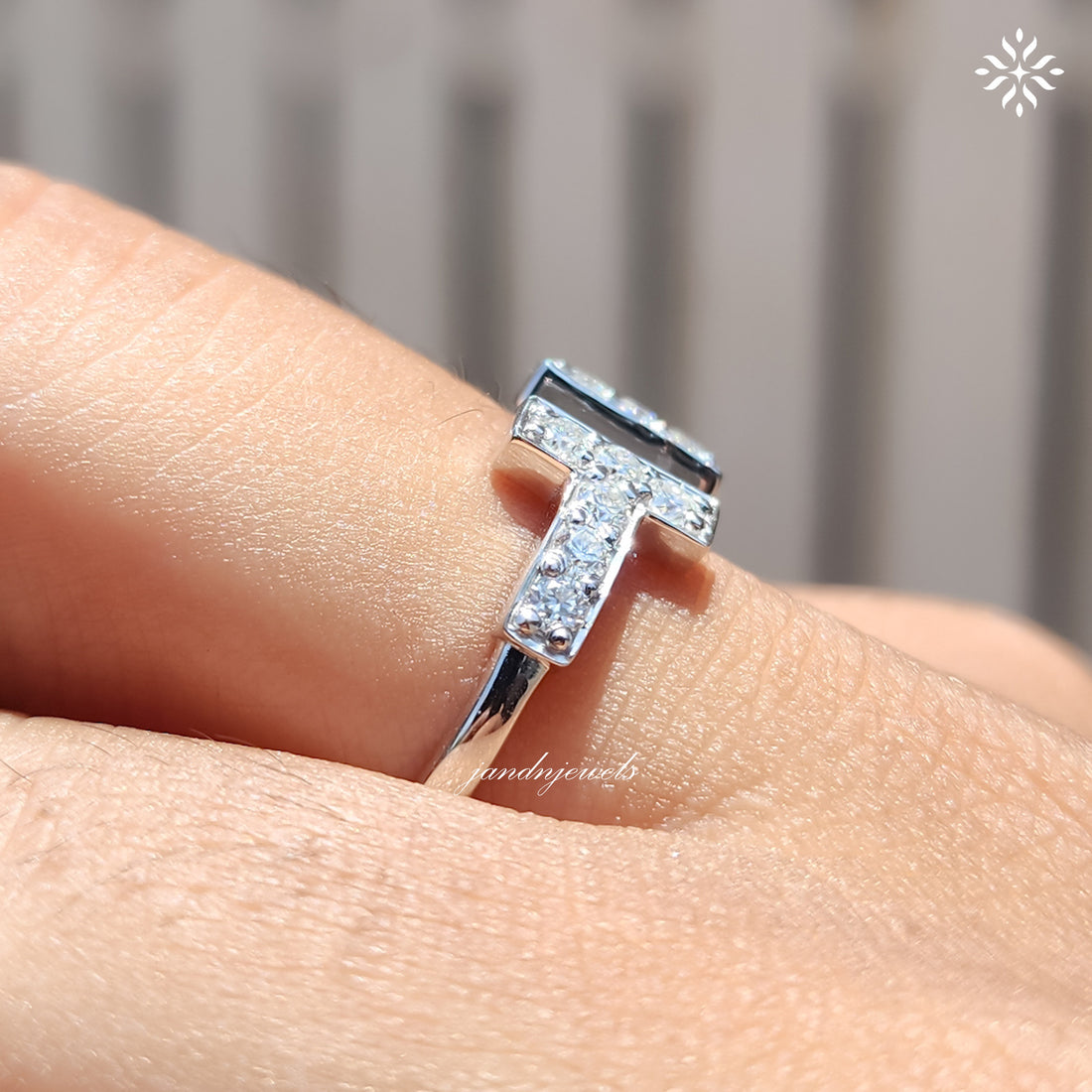 Open Shank T-Shape Diamond Moissanite Ring