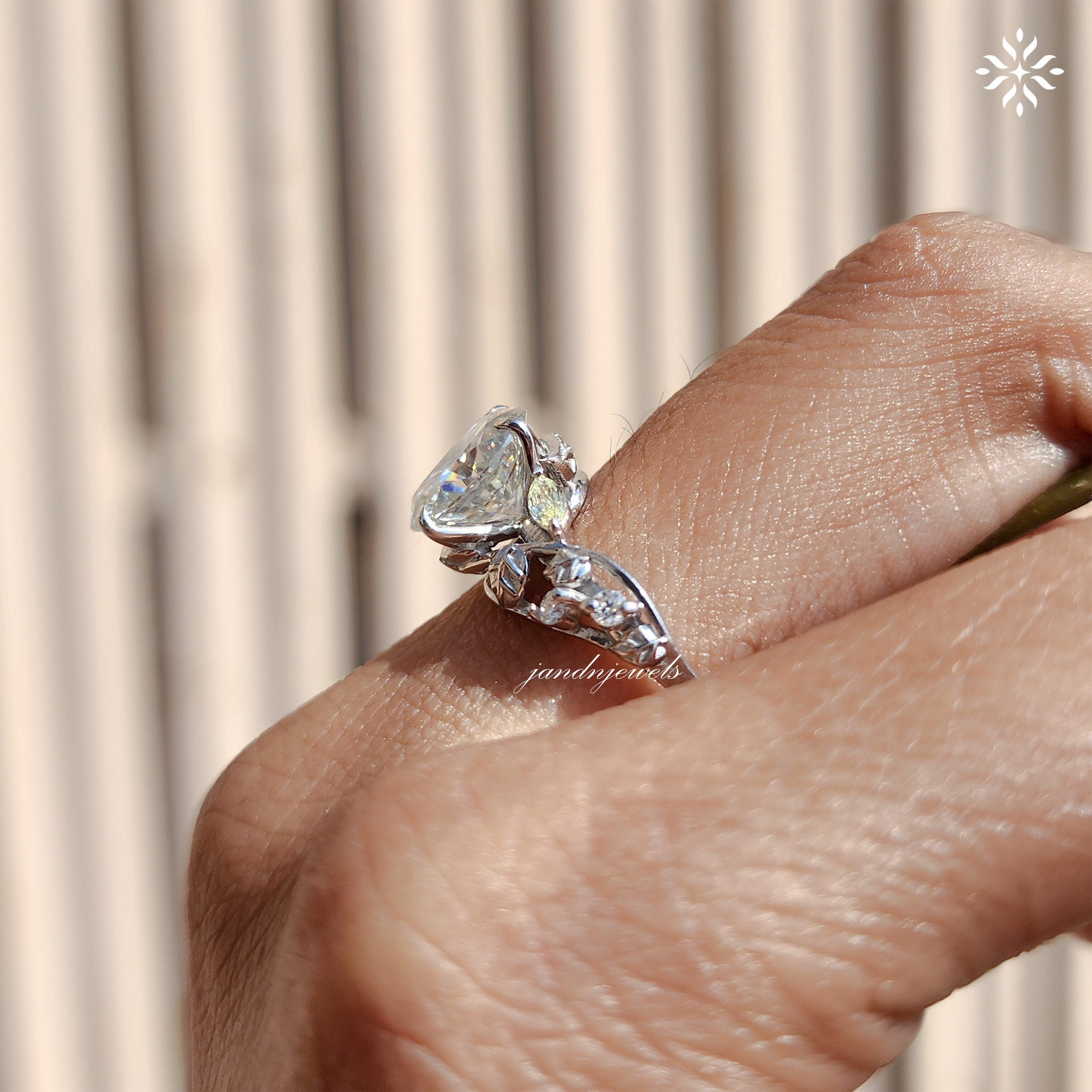3 CT Floral Oval Cut Moissanite Engagement Ring Vintage Solid Gold Moissanite Solitaire Wedding Ring Nature Inspire Ring Gift For Girlfriend
