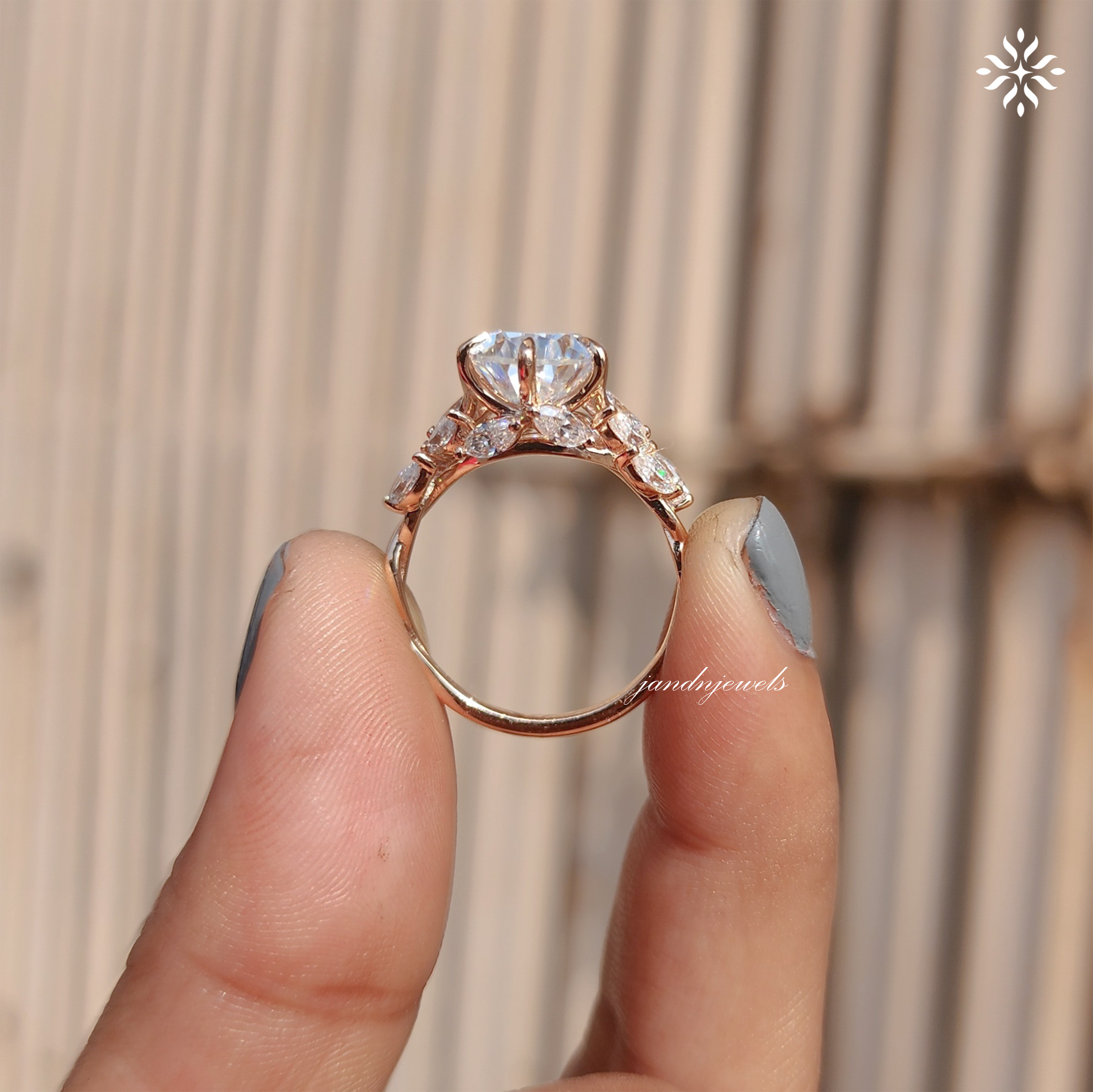 Floral Pear Cut Moissanite Engagement Ring Art Deco14K Gold Moissanite Diamond Wedding Ring Nature Inspire Ring Promise Ring For Women