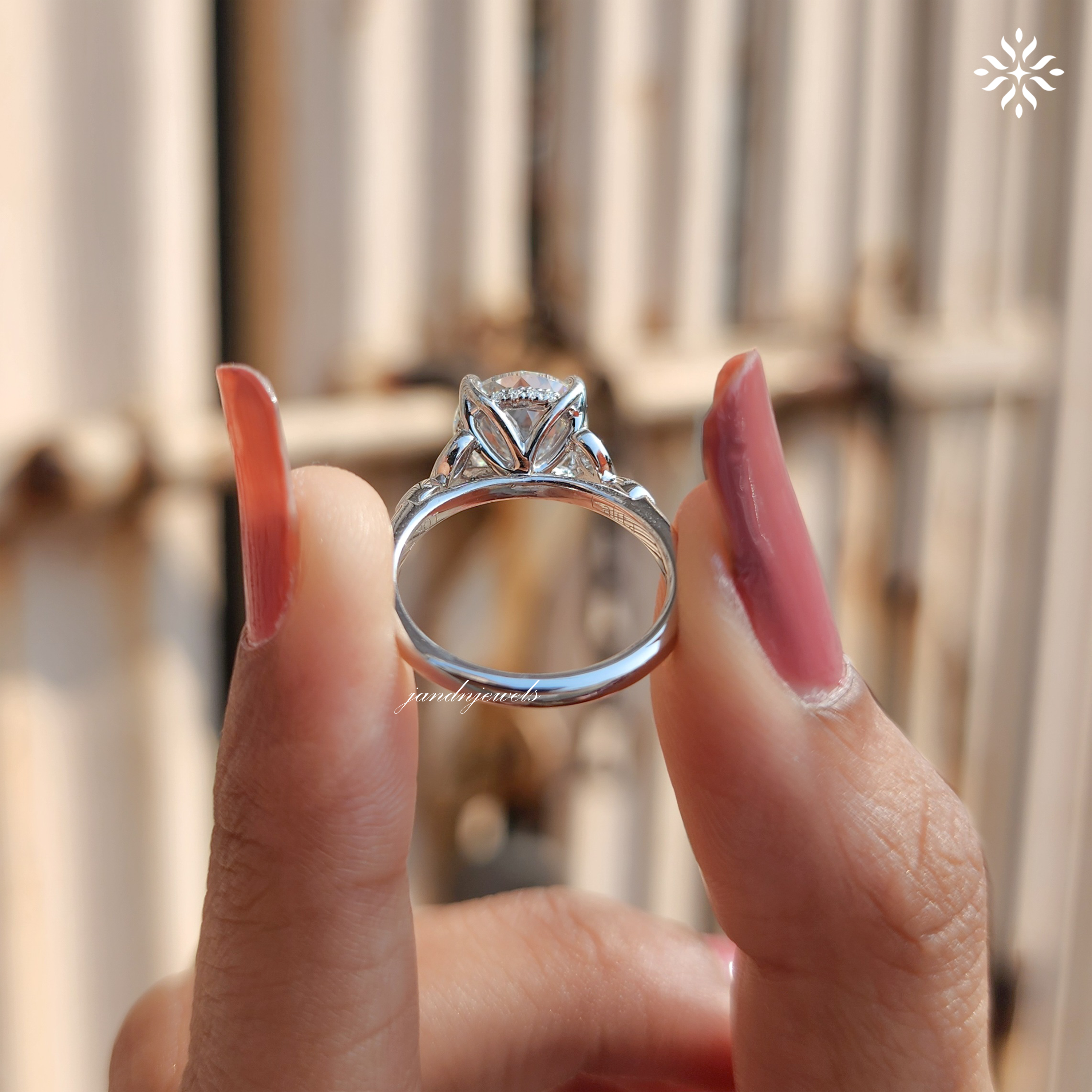 Custom 2CT Portuguese Cut Moissanite Engagement Ring, 14K Solid Gold Ring, Dainty Promise Ring for Her, Mystique Cathedral Setting Ring