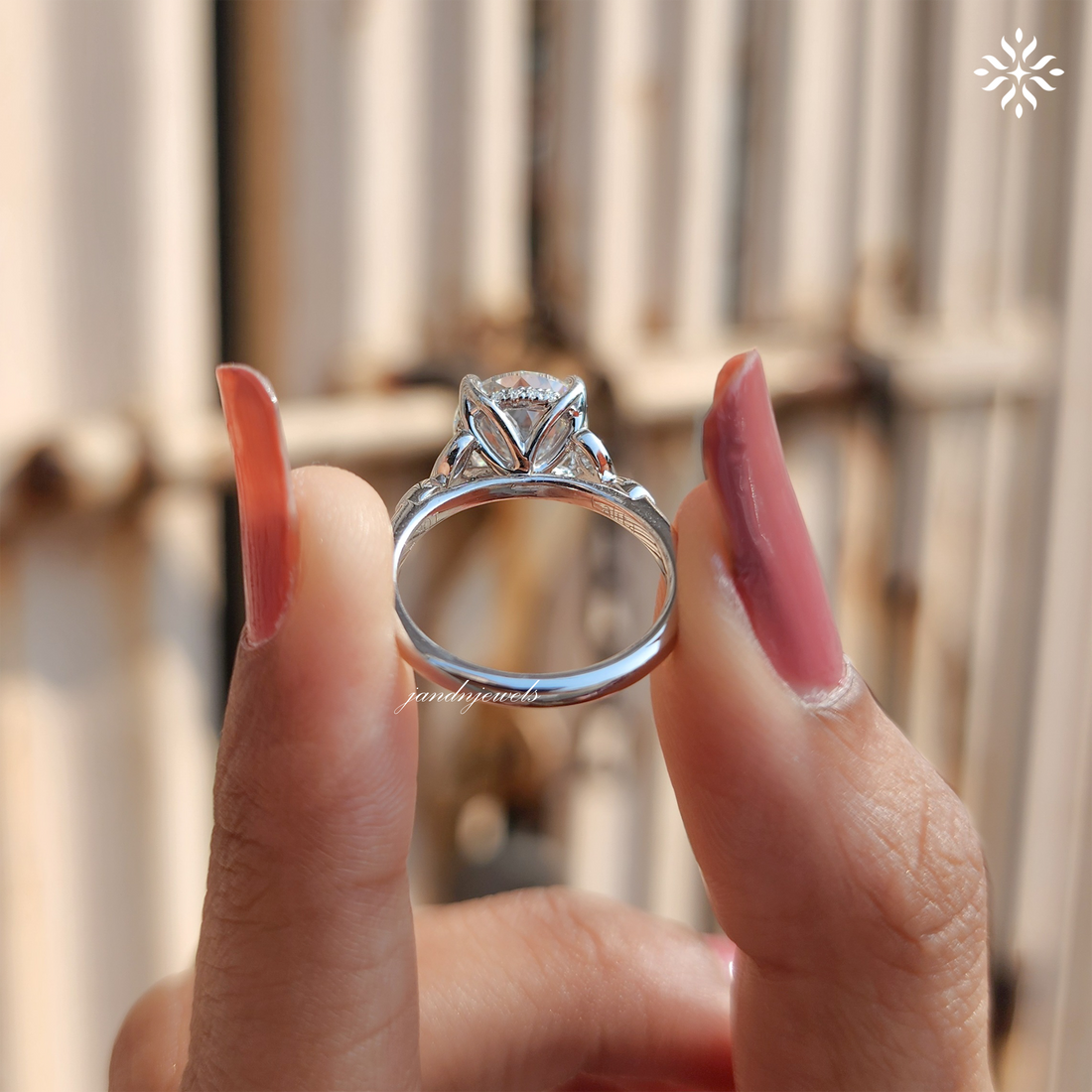 Custom 2CT Portuguese Cut Moissanite Engagement Ring, 14K Solid Gold Ring, Dainty Promise Ring for Her, Mystique Cathedral Setting Ring