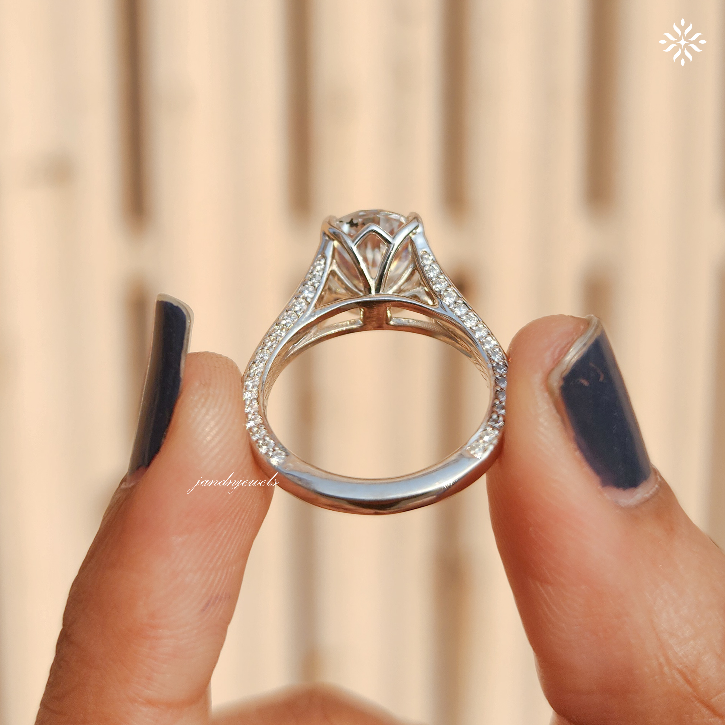 2CT Round Cut Moissanite Engagement Ring Cathedral Setting Ring Pavé Diamond Band Classic Solitaire Bridal Ring