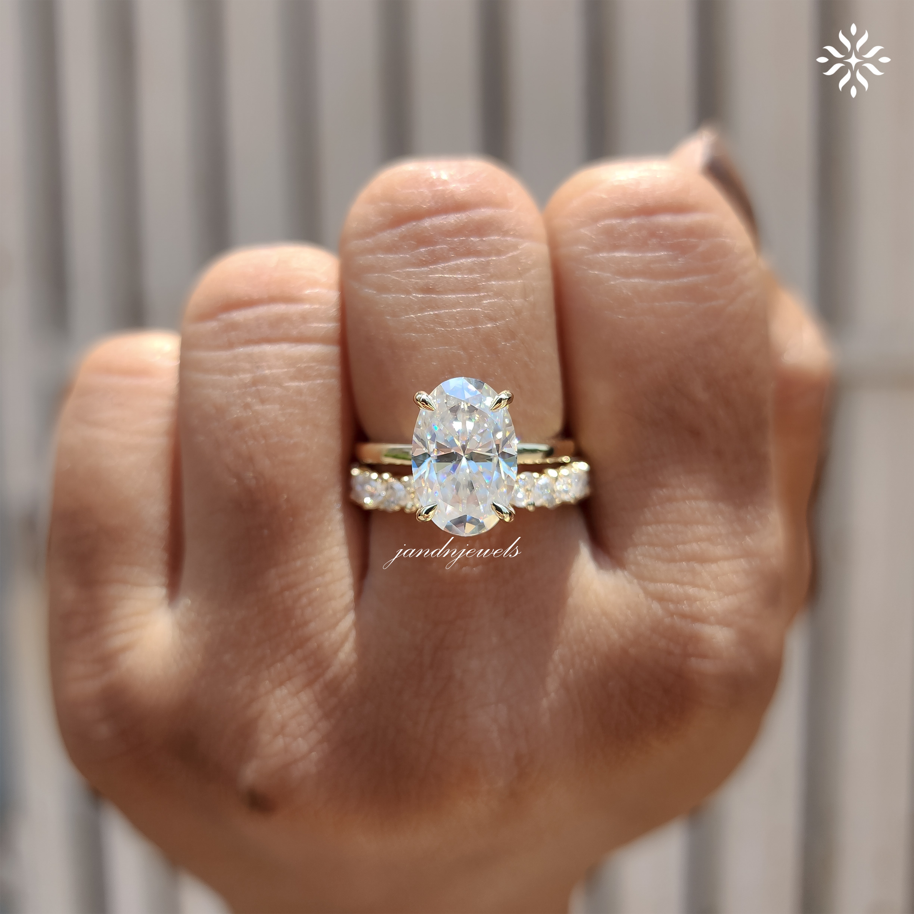 3CT Oval Moissanite Engagement Ring Set Hidden Halo Bridal Ring Set 14K Solid Gold Ring Marquise And Round Cut band 14K Solid Gold Ring