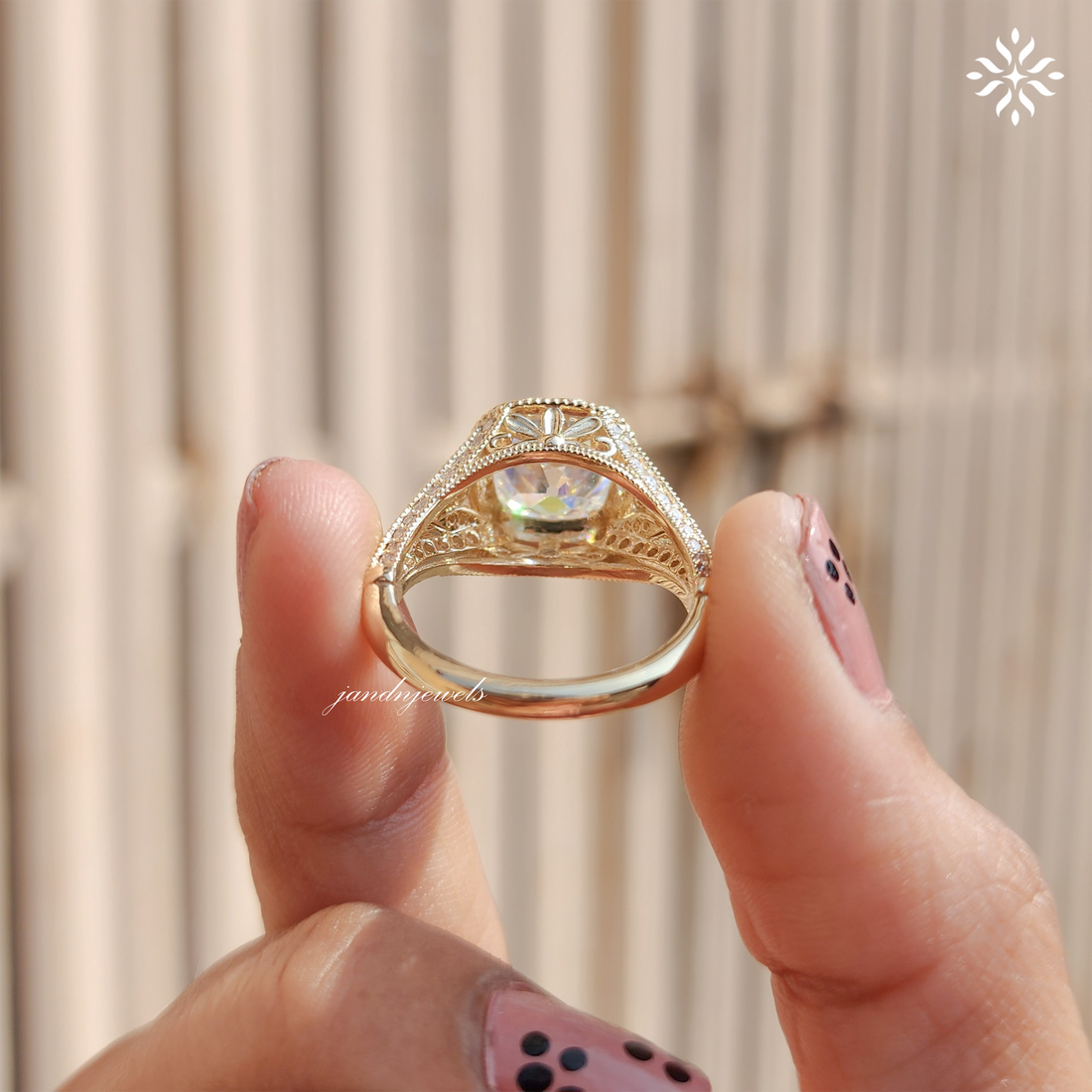 Art Deco Old Mine Cushion Cut Moissanite Engagement Ring Handcrafted Engraved Milgrain Ring 14K Solid Gold Vintage Ring, Taylor Swift Ring
