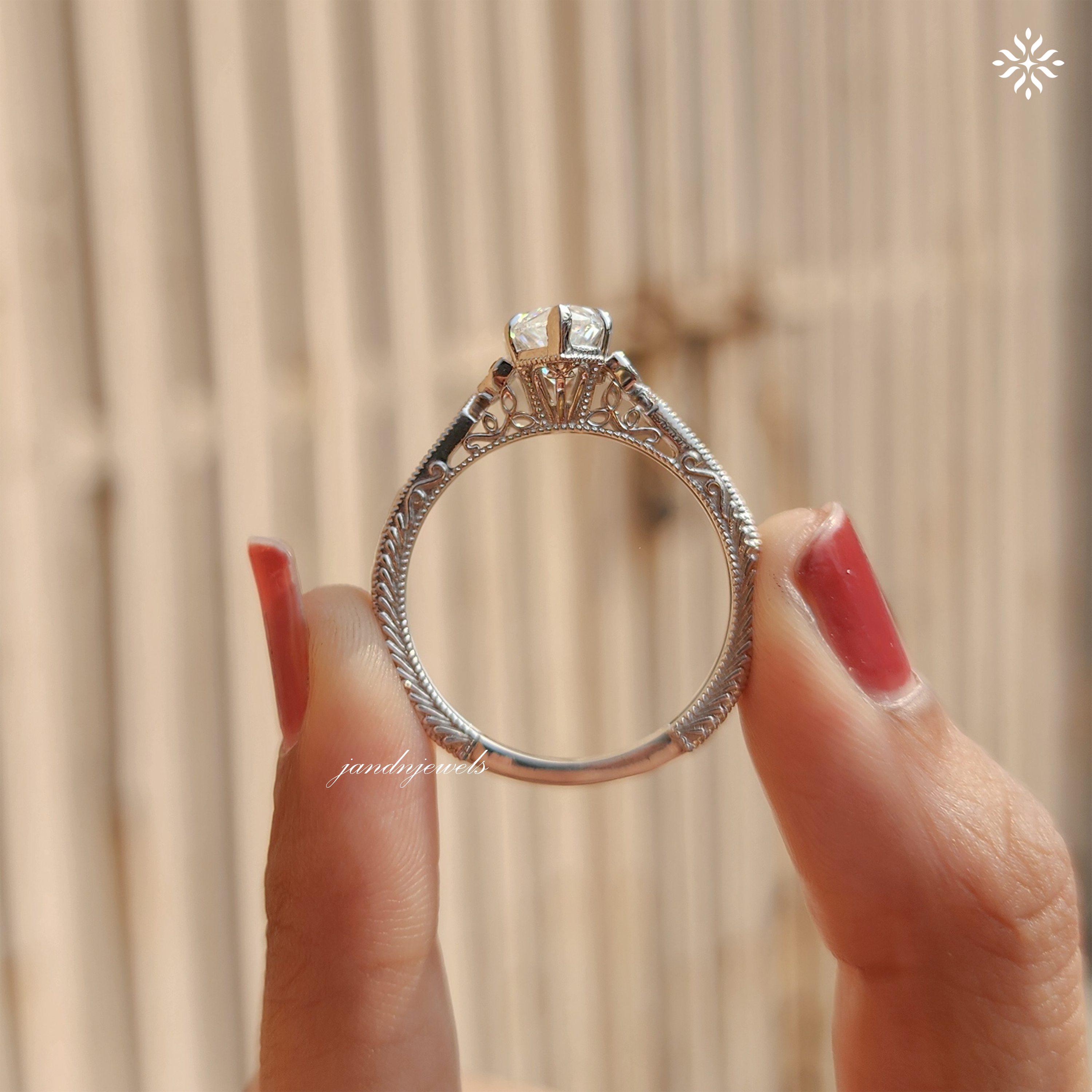 2.5CT Marquise Cut Moissanite Engagement Ring Art Deco Wedding Ring Vintage Engraved Band Unique Cluster Ring
