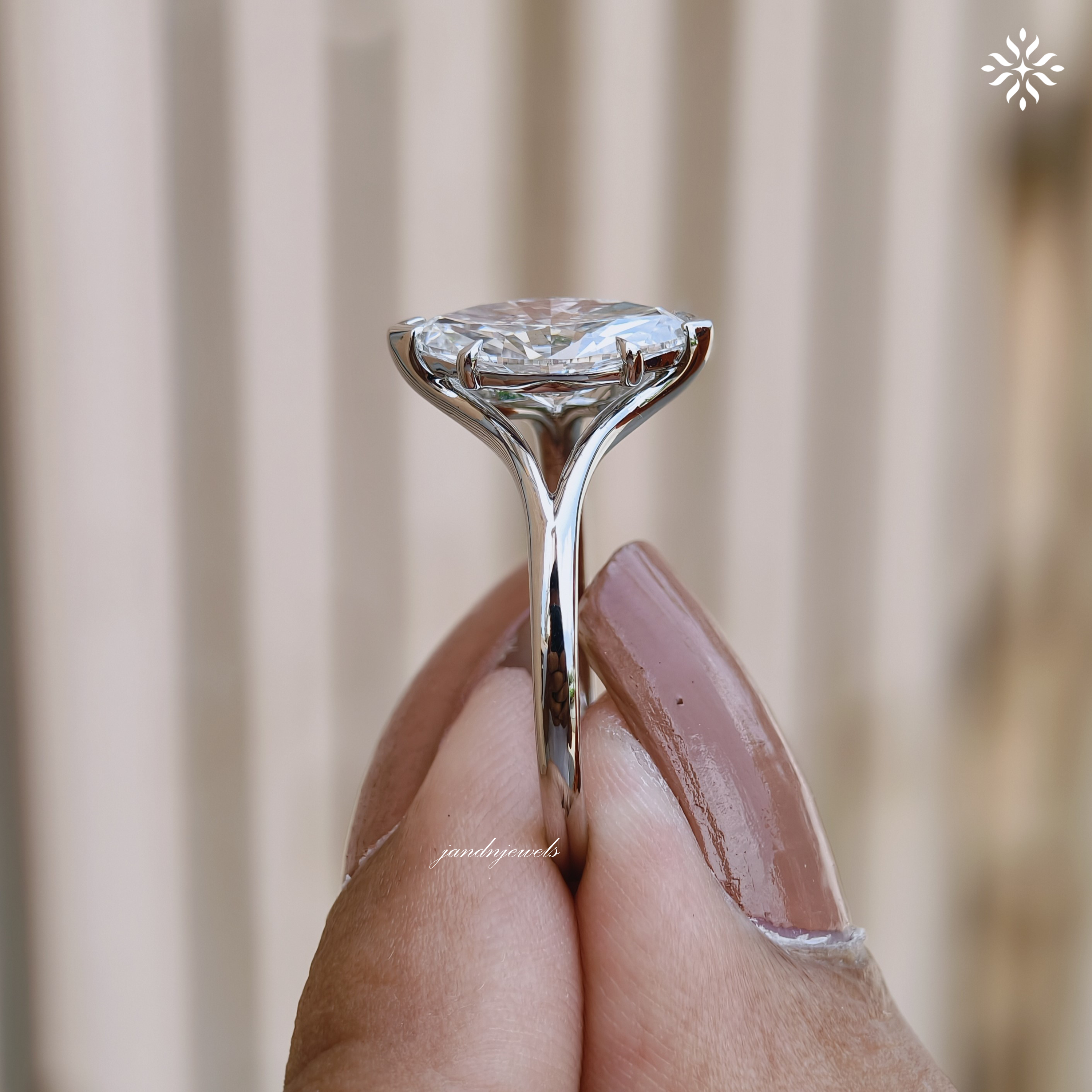2CT Marquise Cut Lab Grown Diamond Engagement Ring Split Shank 950 Platinum Ring