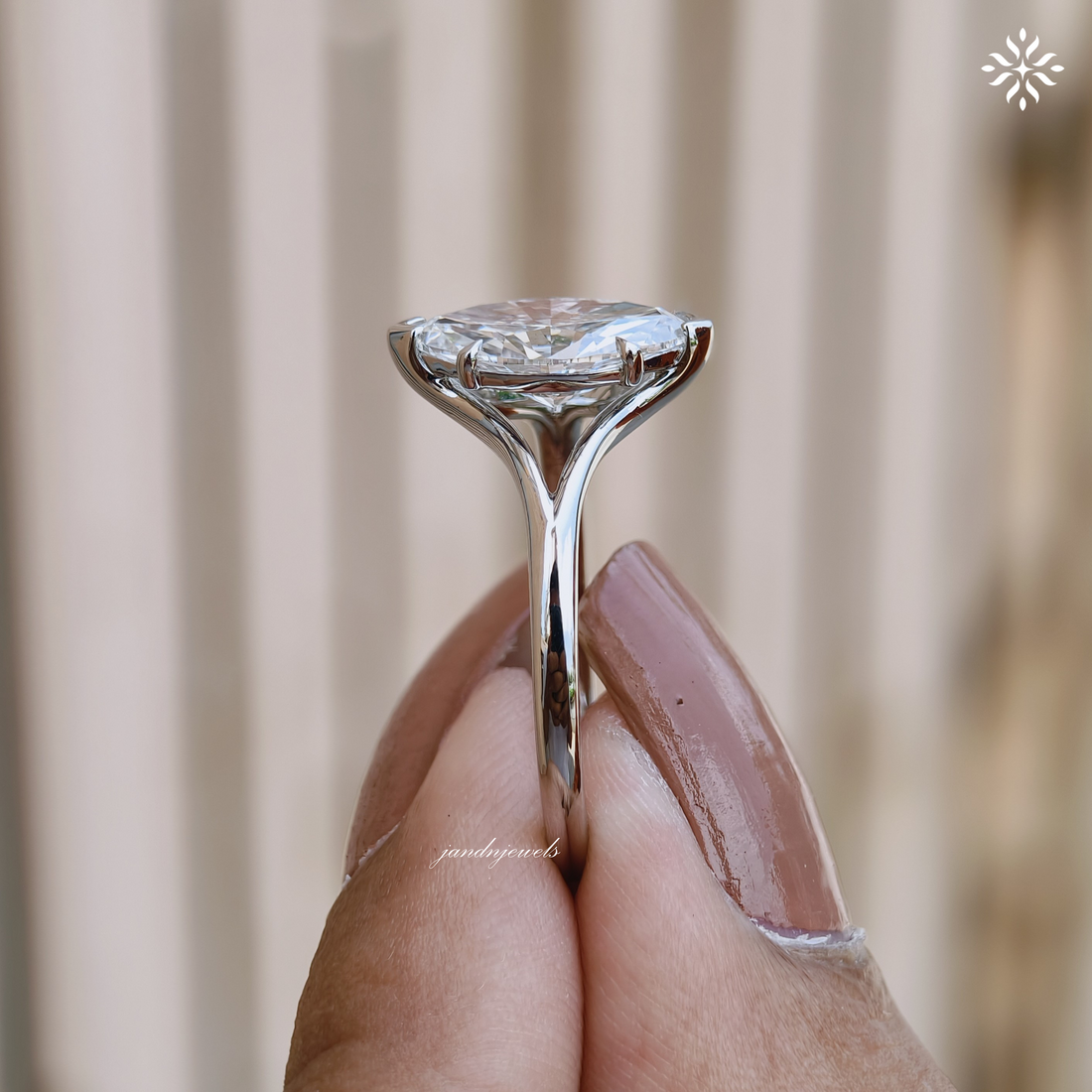 2CT Marquise Cut Lab Grown Diamond Engagement Ring Split Shank 950 Platinum Ring
