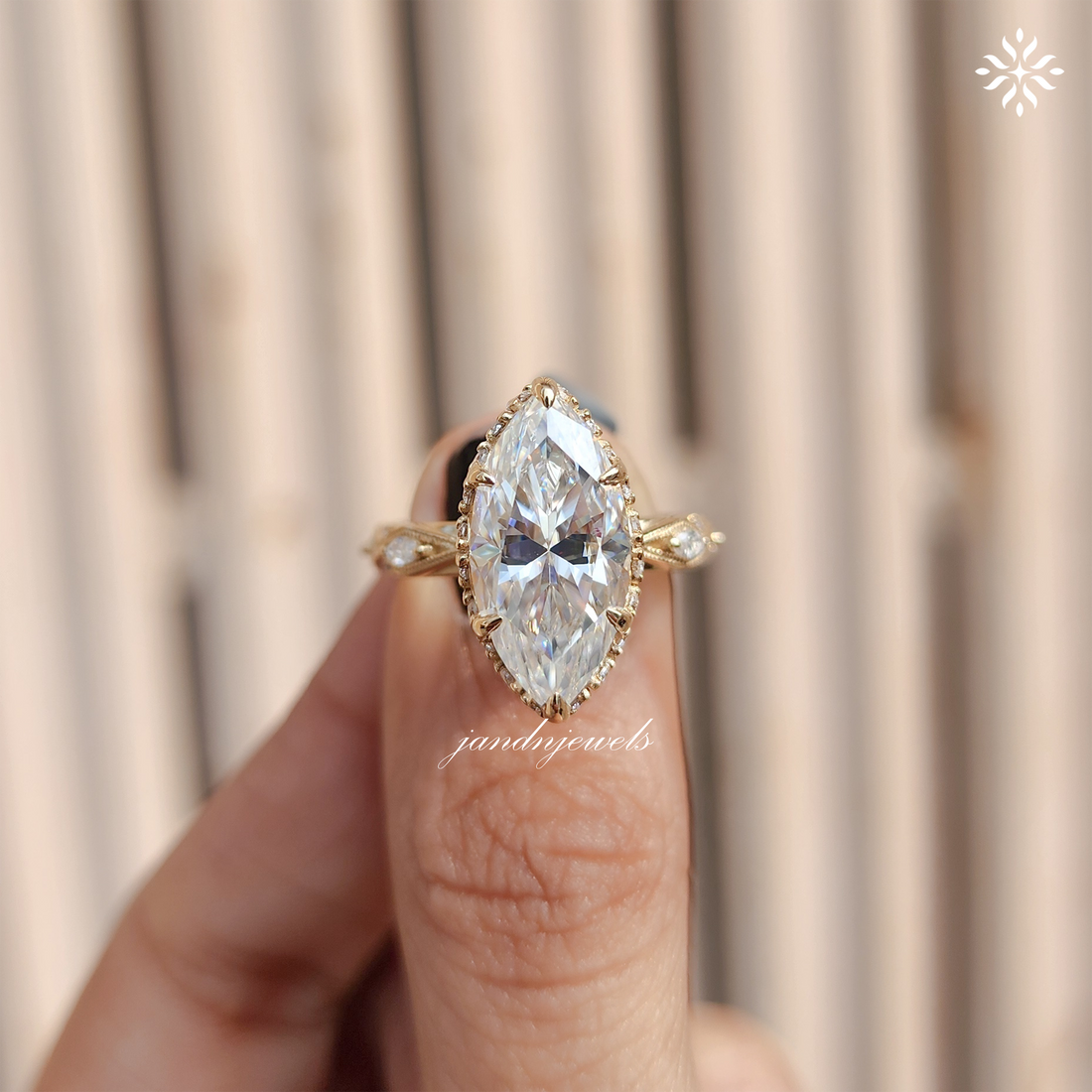 4CT Vintage Marquise Cut Moissanite Engagement Ring Art Deco Hidden Halo Ring 14K Solid Gold Ring Diamond Ring Classic Marquise Ring