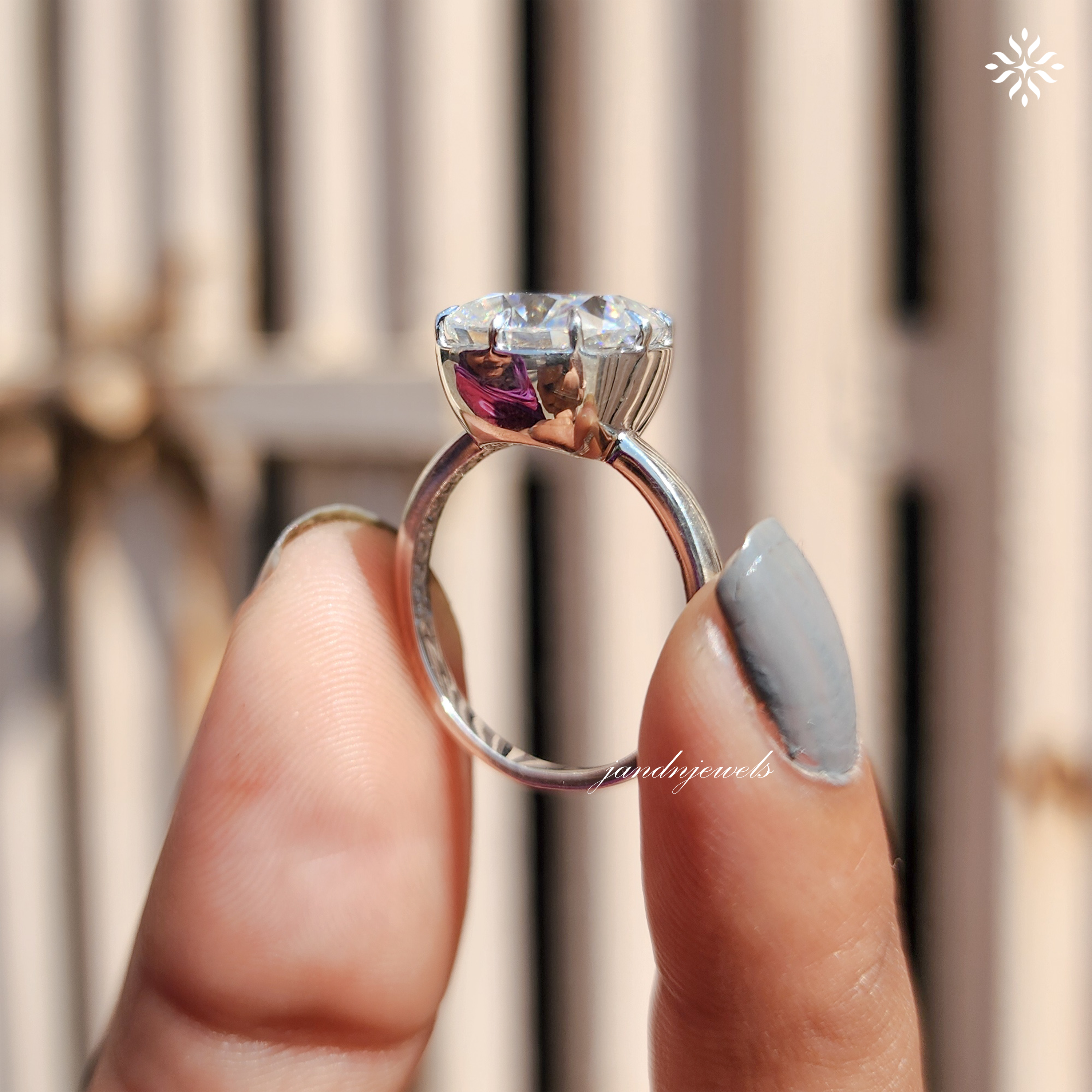 Cushion Cut Moissanite Diamond Ring Hidden Halo Engagement Ring 14K White Gold Solitaire Ring Minimalist Bridal Jewelry Gift for Her