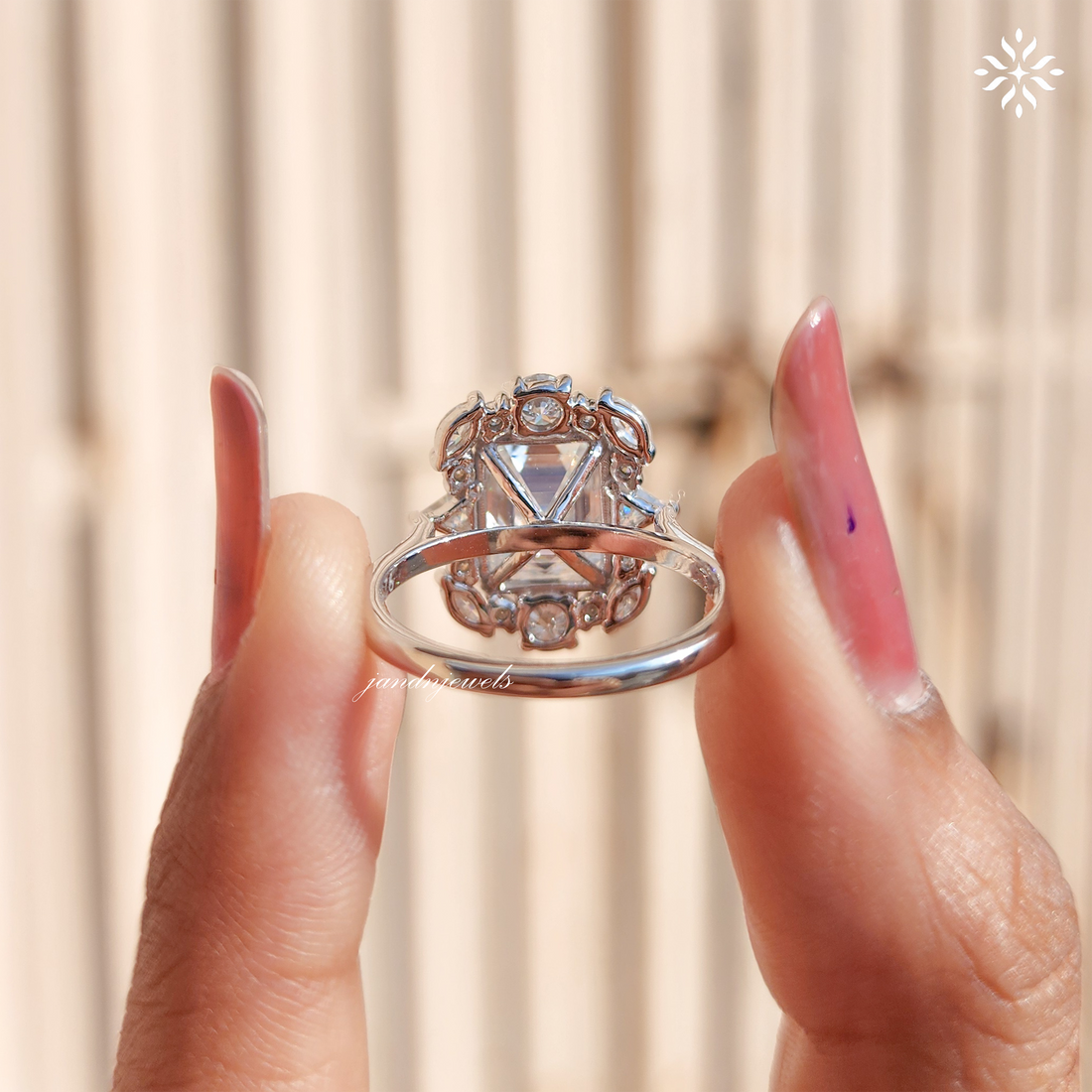 3.00 CT Emerald Cut Moissanite Engagement Ring, Emerald Cut Ring, Moissanite Engagement Ring, Hidden Halo Ring