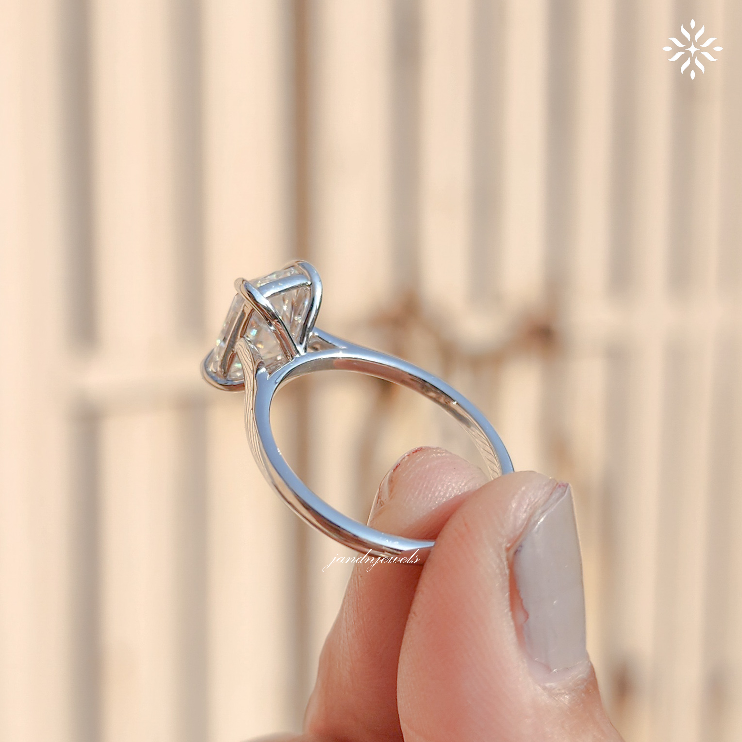2.5CT Cushion Cut Moissanite Engagement Ring Solitaire 14K Gold Minimalist Wedding Ring for Her