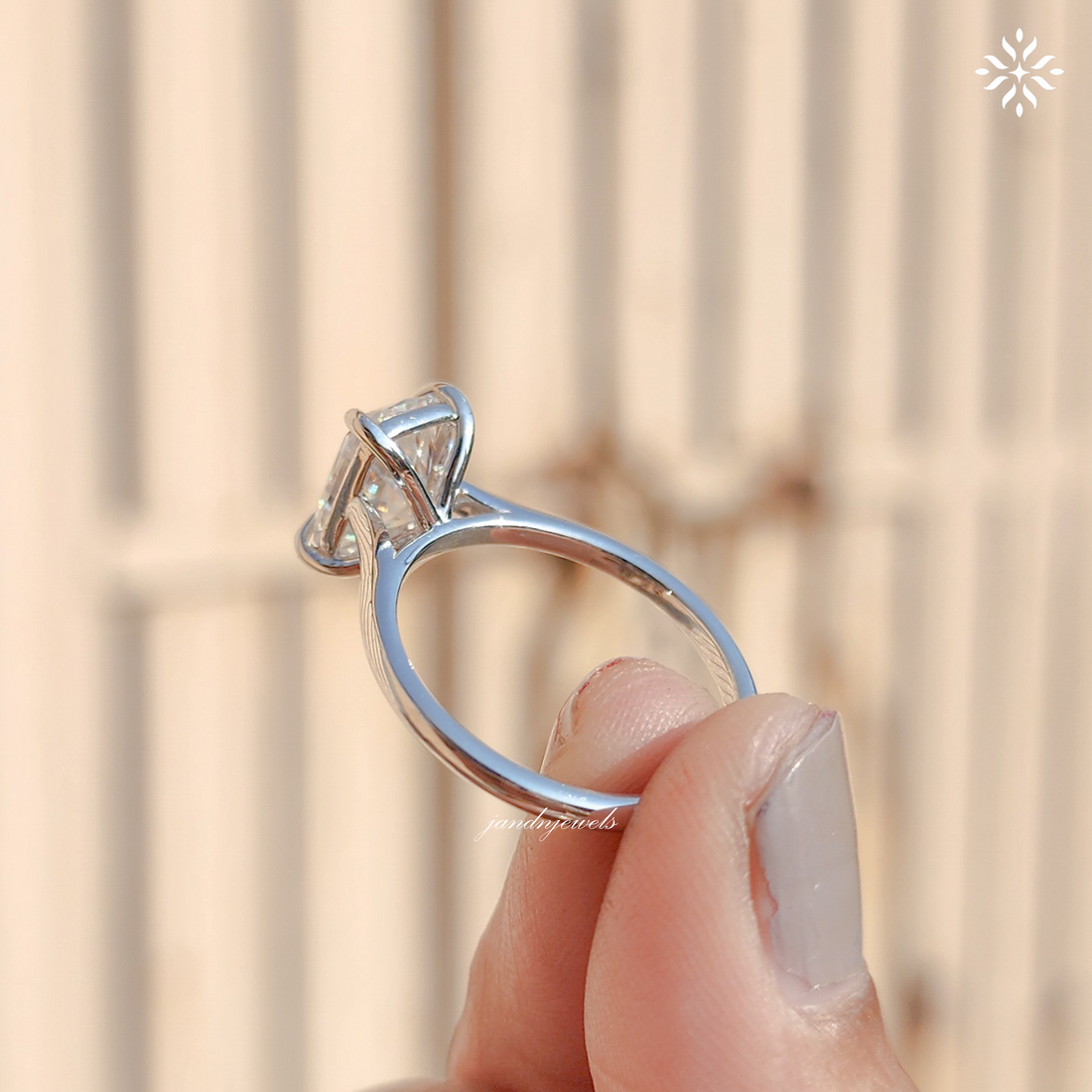 2.5CT Cushion Cut Moissanite Engagement Ring Solitaire 14K Gold Minimalist Wedding Ring for Her