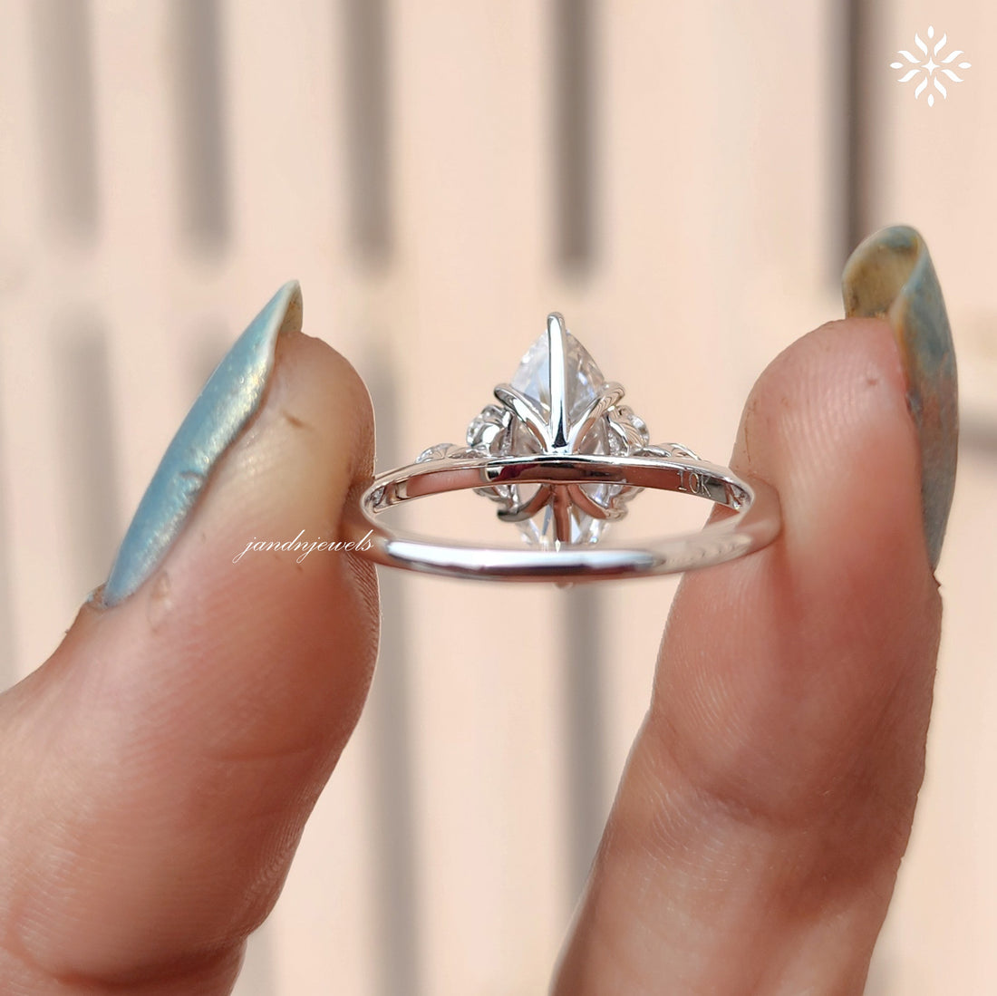 Vintage Marquise Cut Lab Grown Engagement Ring Women's Diamond Wedding Ring with Side Stone Delicate 14k Solid Gold Diamond Promise Ring