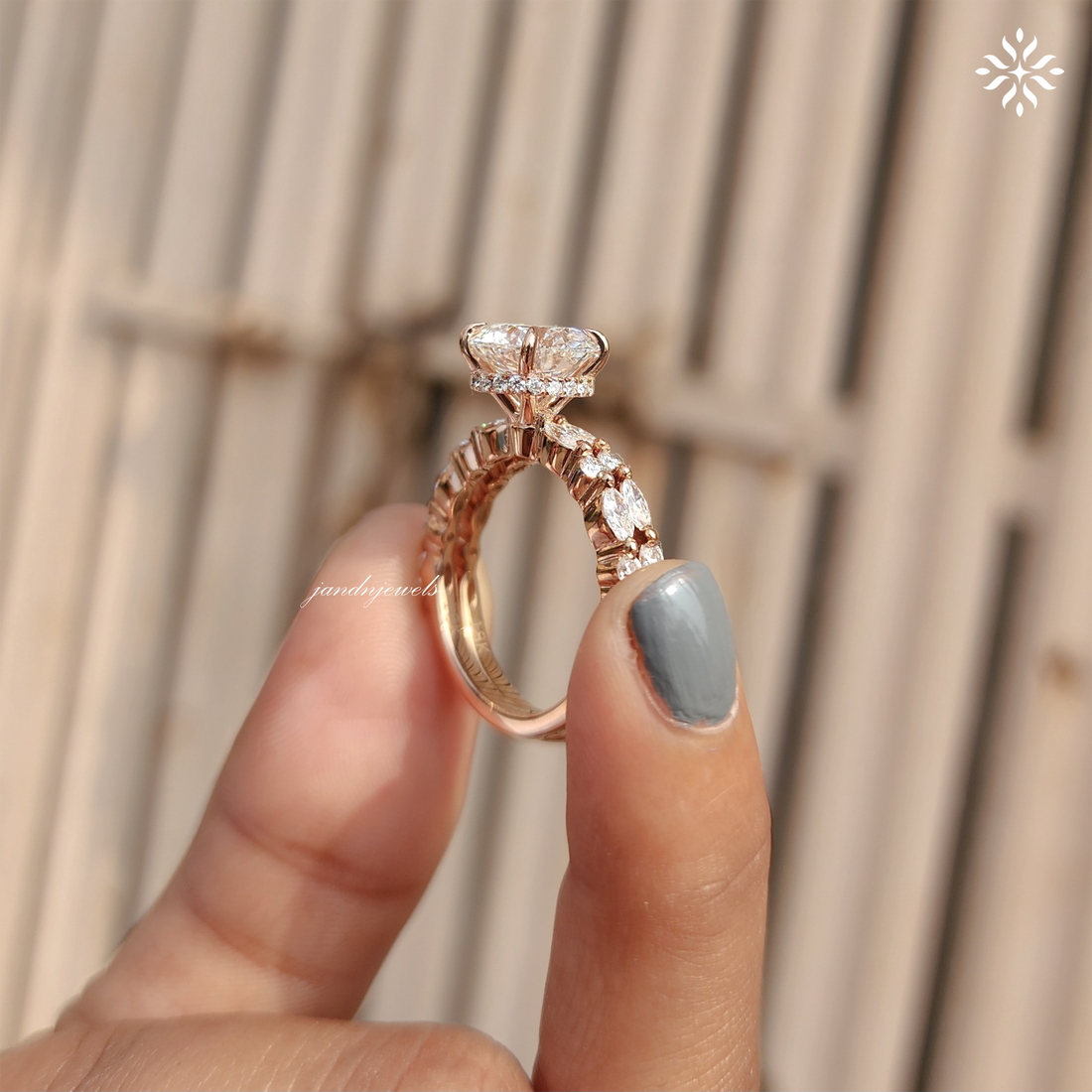 3CT Round Cut Lab Grown Diamond Engagement Ring Set 14K Gold Bridal Ring Set Unique Wedding Ring Set For Her Round Cut Diamond Ring Set