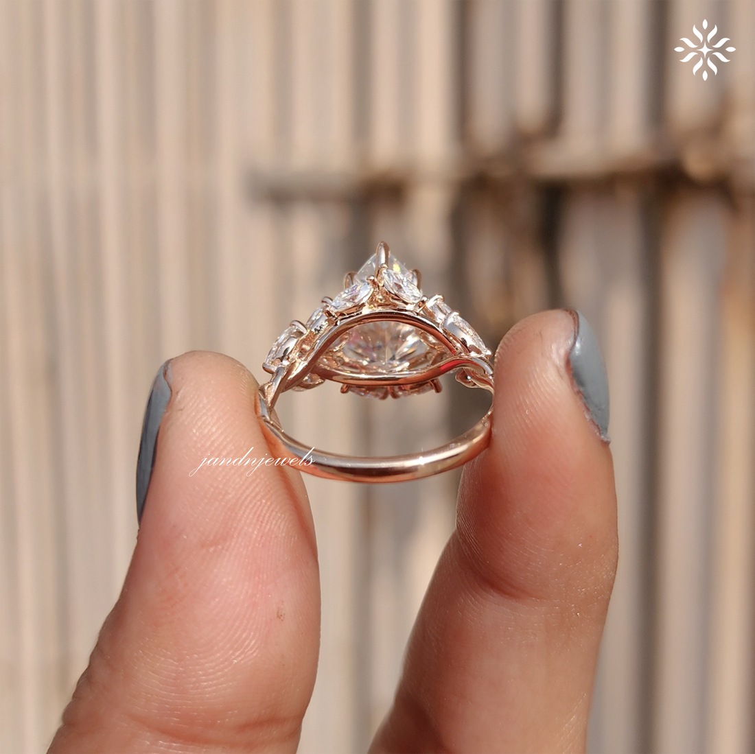 Floral Pear Cut Moissanite Engagement Ring Art Deco14K Gold Moissanite Diamond Wedding Ring Nature Inspire Ring Promise Ring For Women