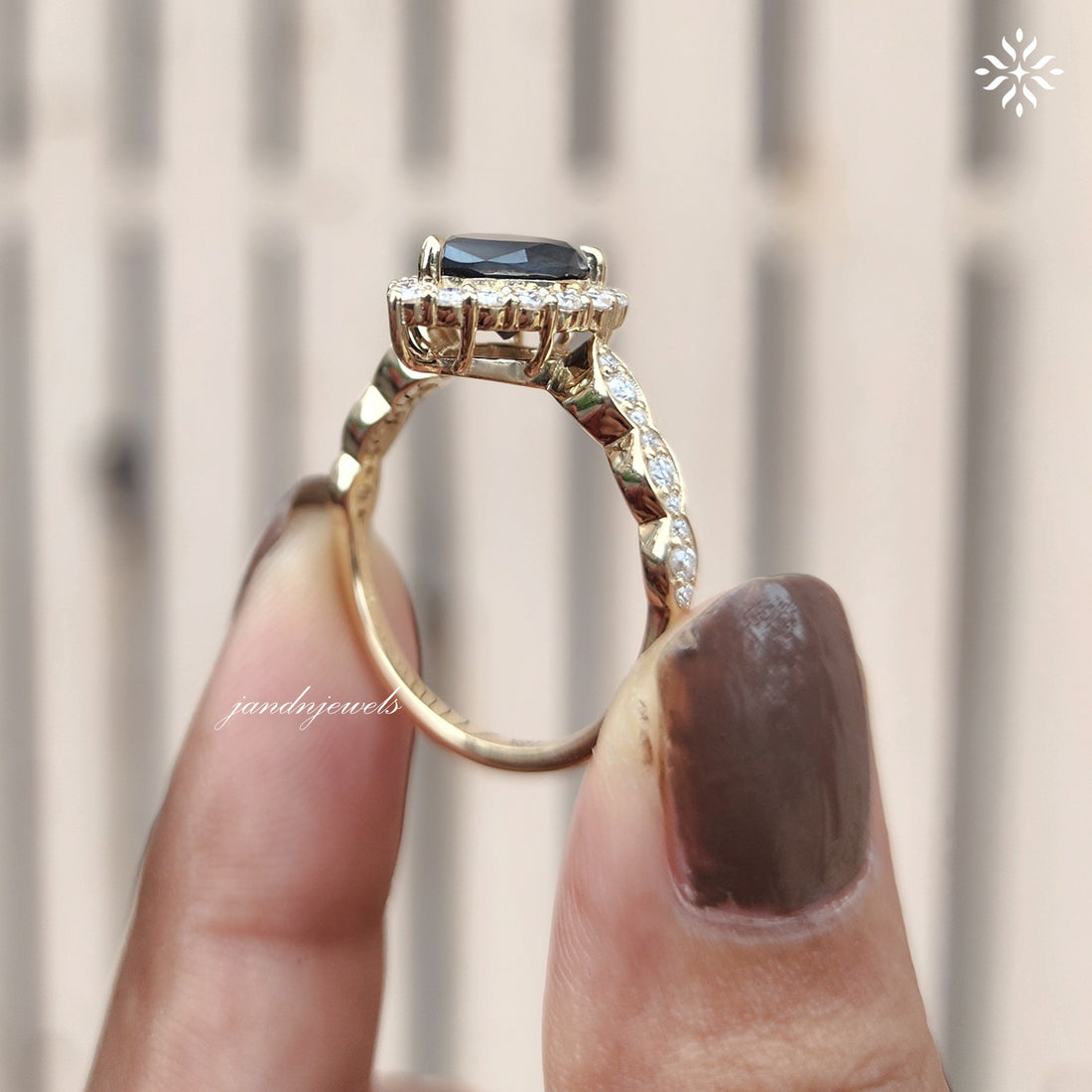 Black Pear Moissanite Ring Set Vintage Inspired Halo Engagement Ring With Marquise Wedding Band
