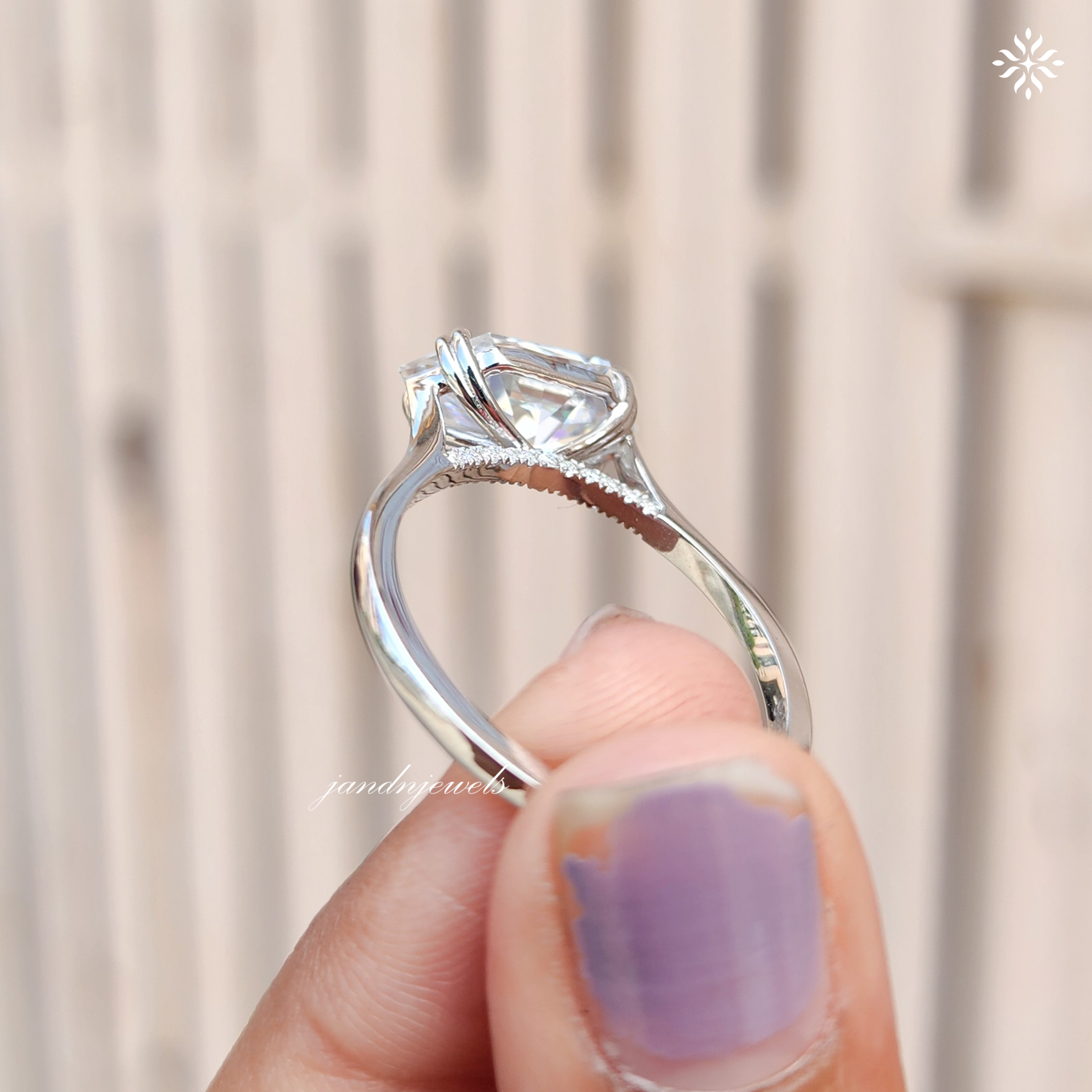 3CT Dutch Marquise Moissanite Ring 14K Gold Engagement Ring East West Dutch Marquise Ring Hidden Halo Ring Double Claw Prong Ring for Her