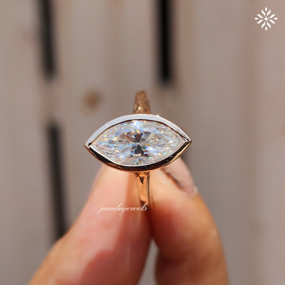 2CT Marquise Cut Moissanite Engagement Ring Classic Bezel Set Ring 14K Solid Gold Ring Wedding Ring Solitaire Ring Anniversary Ring