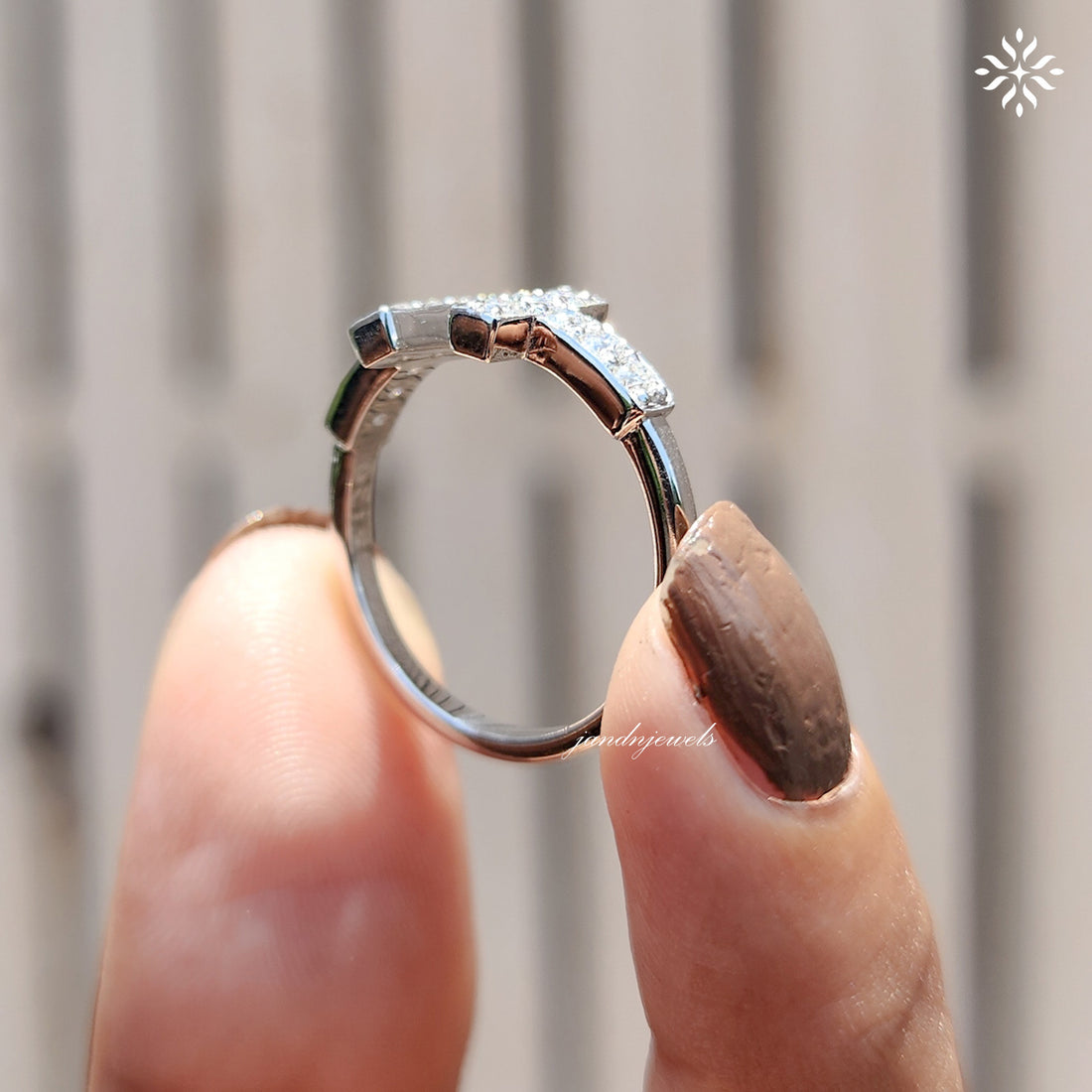 Open Shank T-Shape Diamond Moissanite Ring