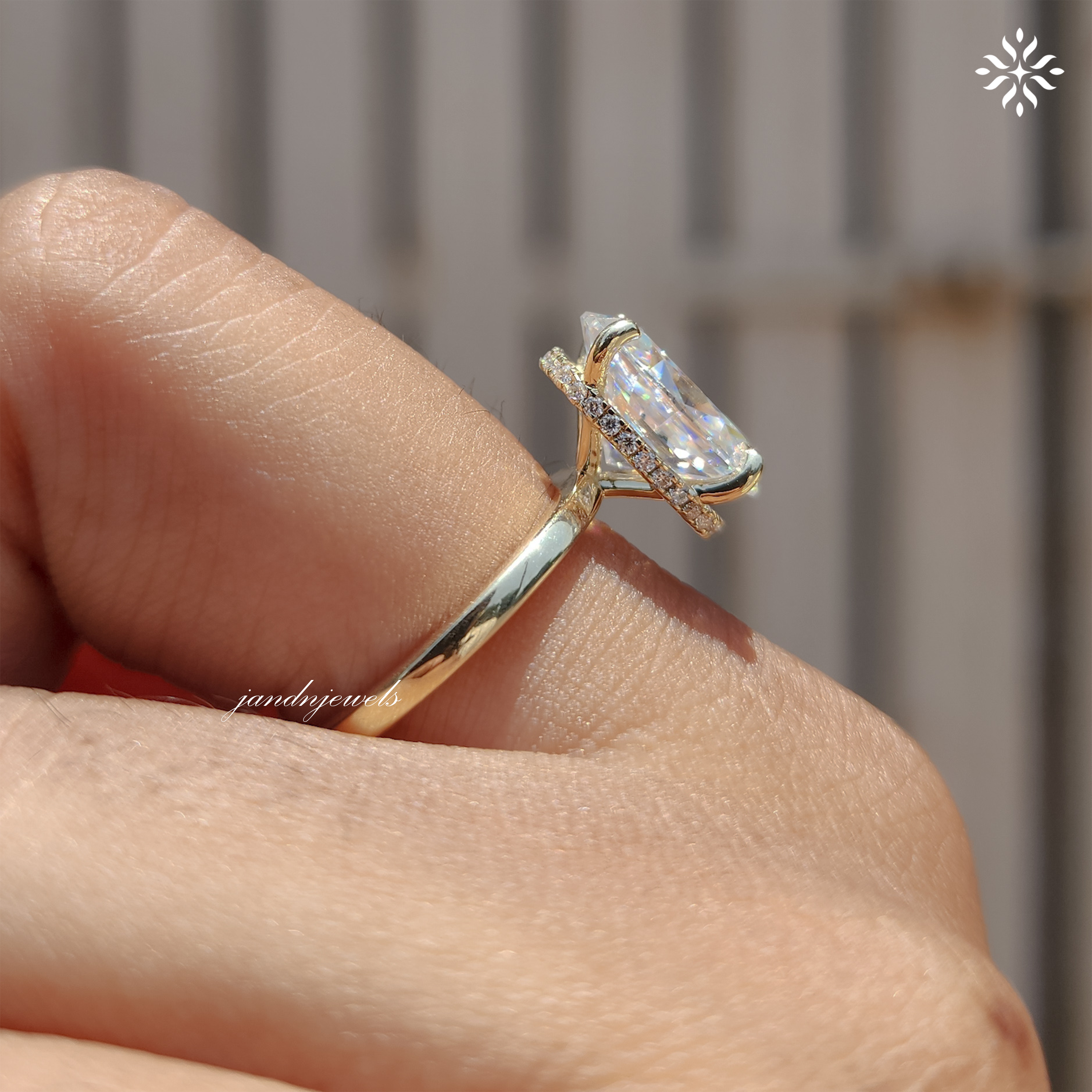 3CT Oval Cut Moissanite Engagement Ring Hidden Halo Diamond Ring 14K Solid Gold Ring Solitaire Ring
