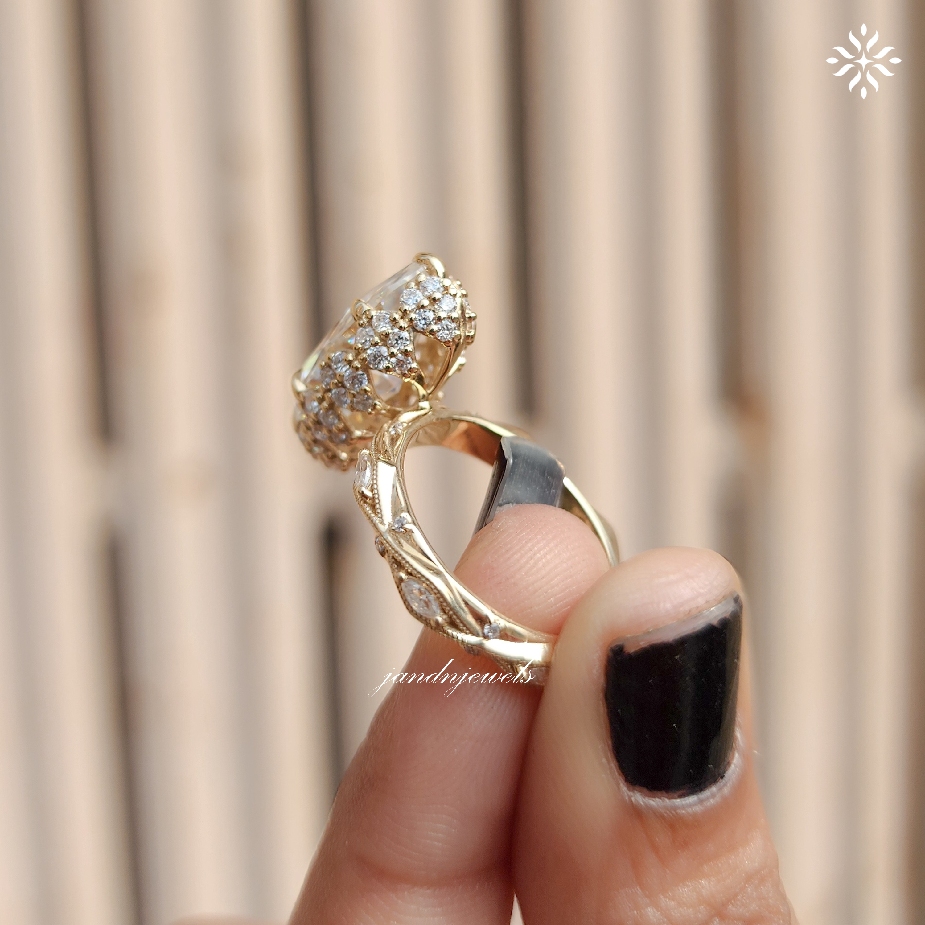 4CT Vintage Marquise Cut Moissanite Engagement Ring Art Deco Hidden Halo Ring 14K Solid Gold Ring Diamond Ring Classic Marquise Ring