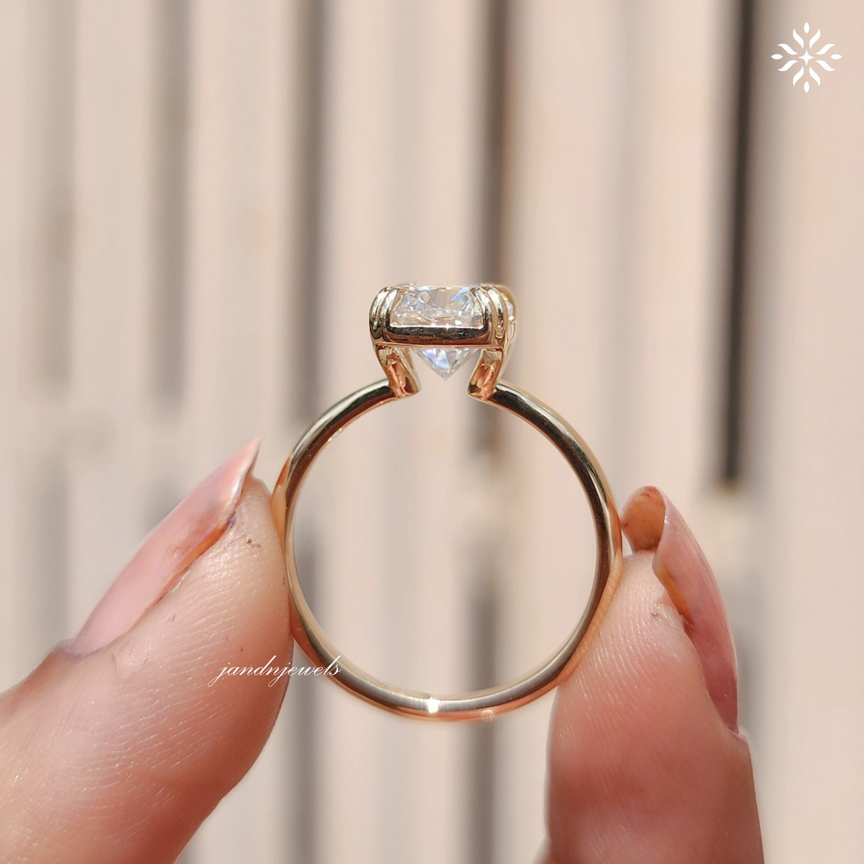2CT Cushion Cut Moissanite Engagement Ring Dabble Prong Ring Solitaire Ring