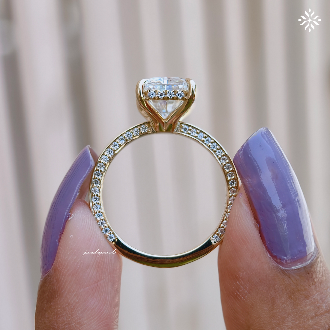 4CT Radiant Cut Moissanite Ring, Solid Yellow Gold Radiant Cut Solitaire Ring, Engraved Wedding Ring, 4 Prongs Anniversary Ring for Women
