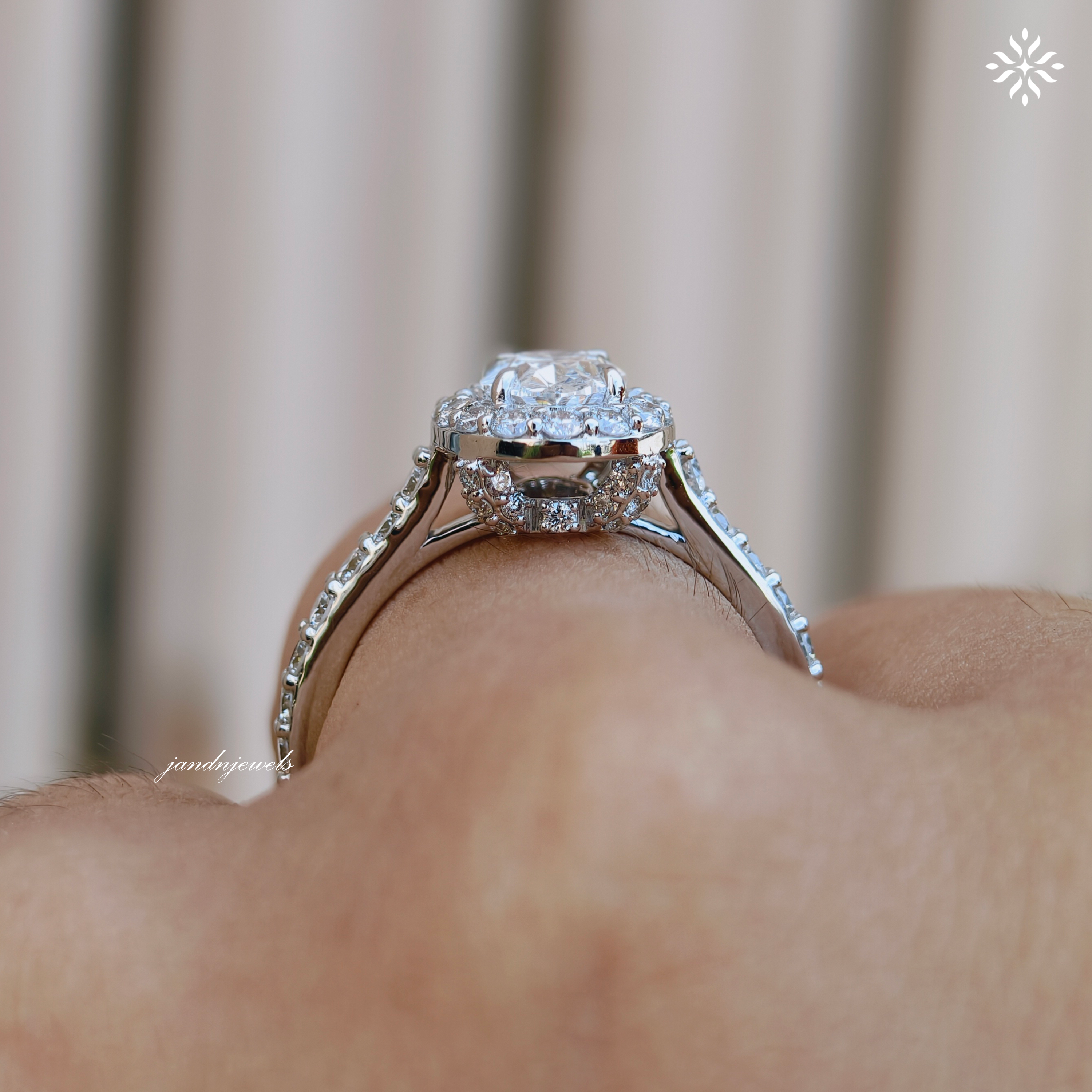 Oval Halo Lab Grown Diamond Ring, Hidden Halo Engagement Ring, 14K Gold Wedding Band, Bridal Ring Everbee logo Analyze listing