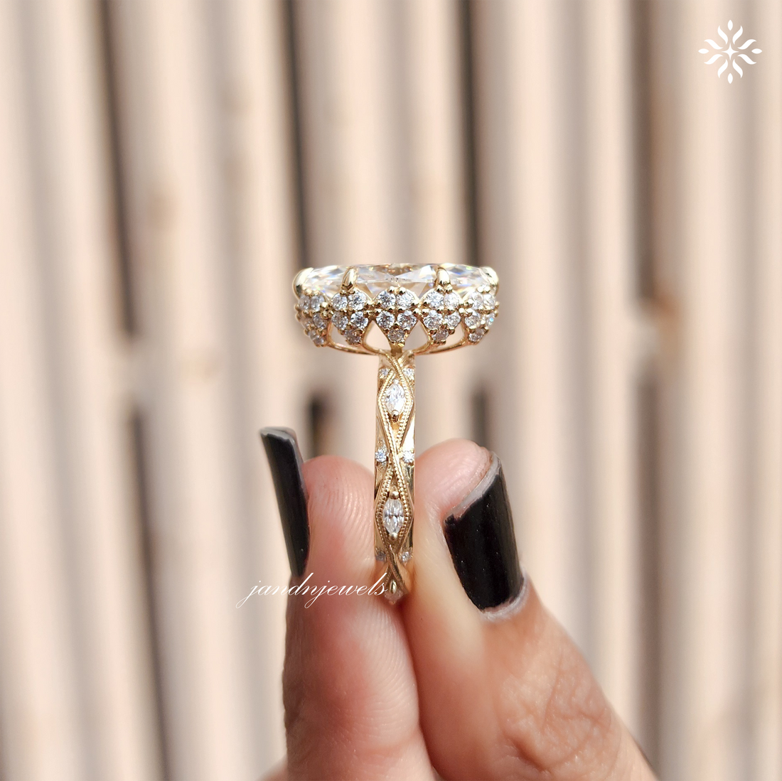 4CT Vintage Marquise Cut Moissanite Engagement Ring Art Deco Hidden Halo Ring 14K Solid Gold Ring Diamond Ring Classic Marquise Ring