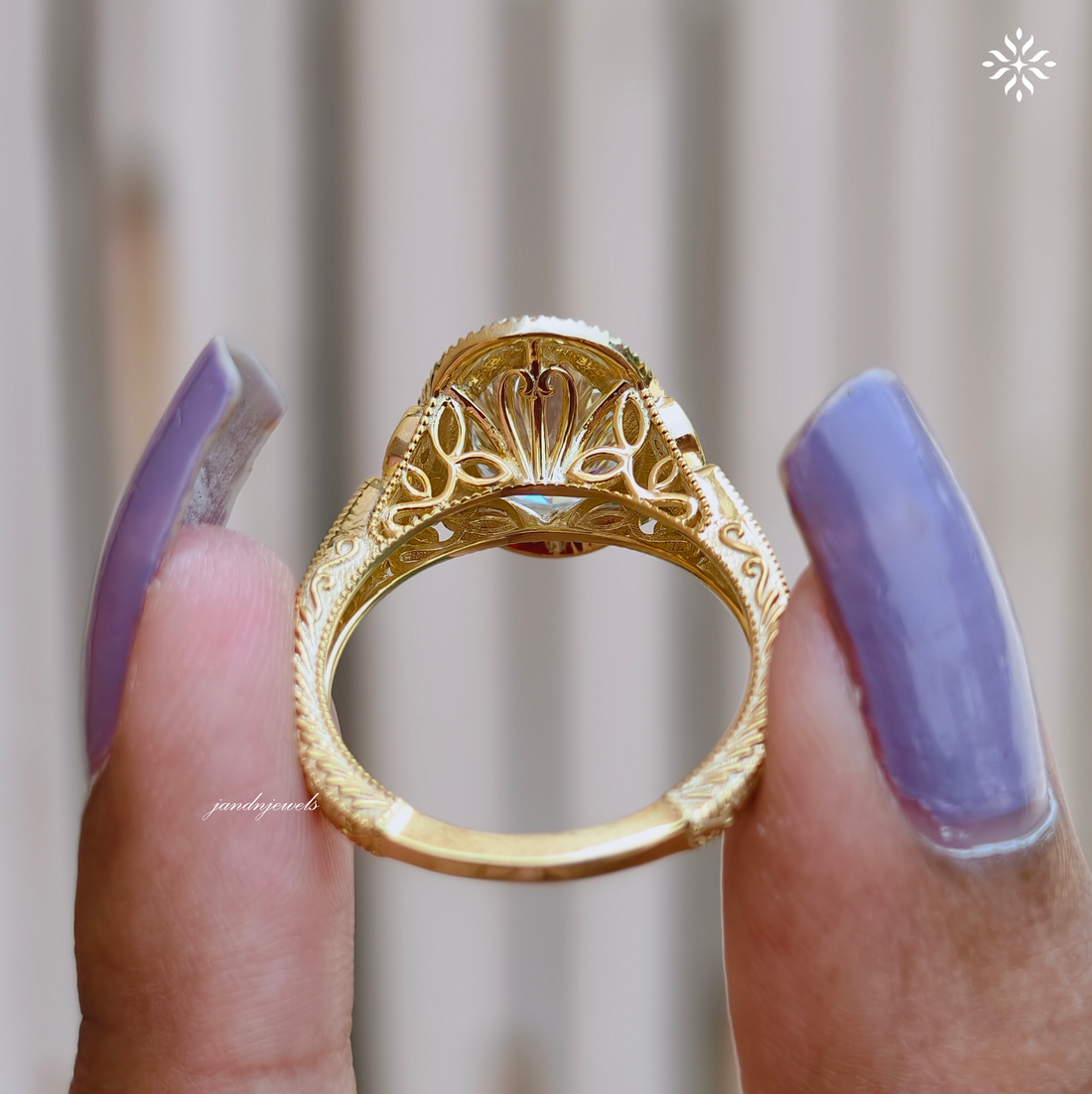 Art Deco Oval Cut Moissanite Engagement Ring Vintage Handcrafted Engraved Gold Ring Classic Bridal Ring Anniversary Gift for Her