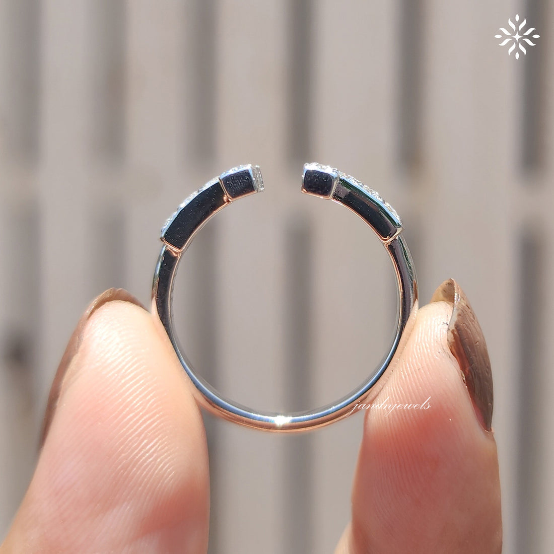 Open Shank T-Shape Diamond Moissanite Ring